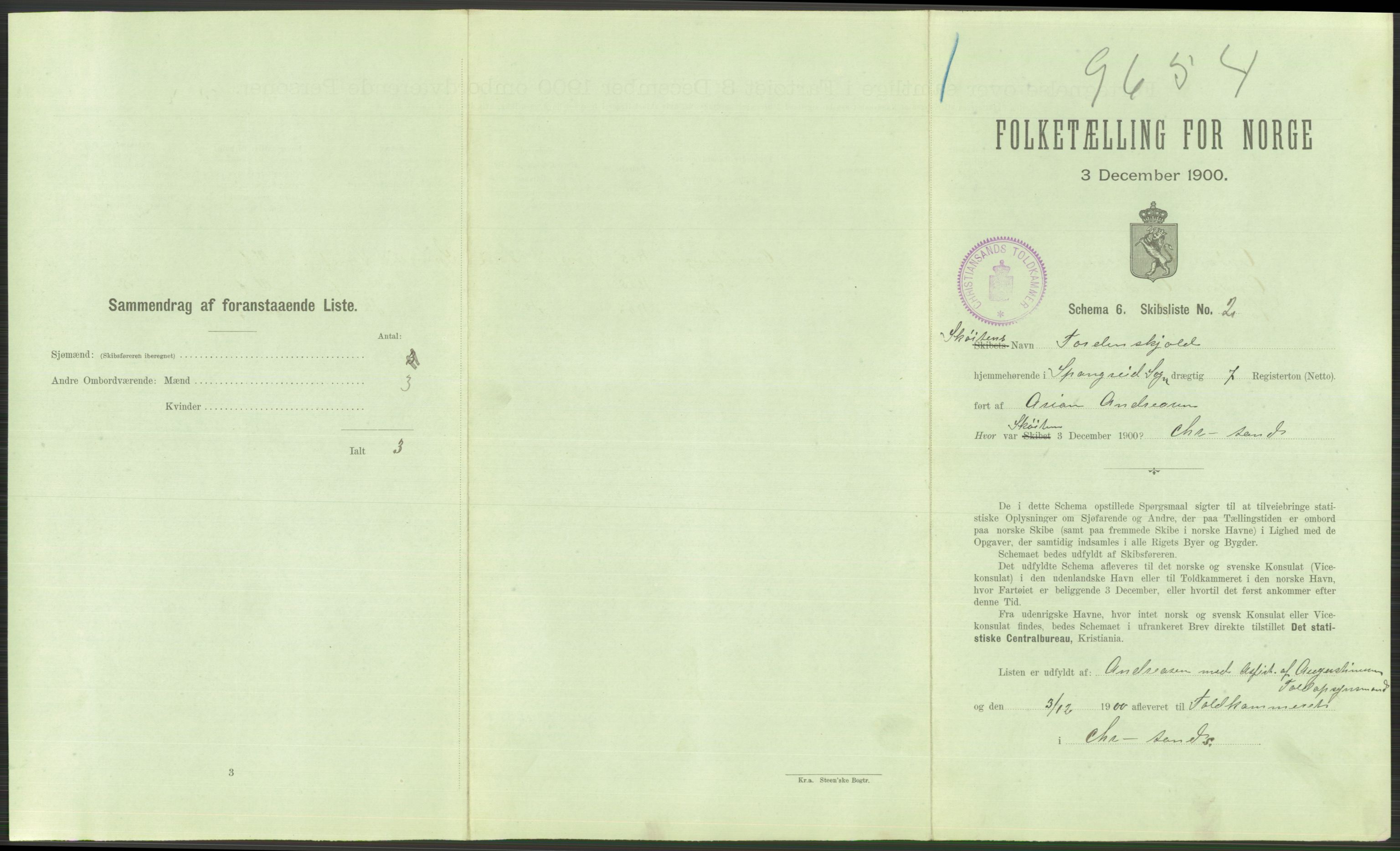 RA, 1900 Census - ship lists from ships in Norwegian harbours, harbours abroad and at sea, 1900, p. 721