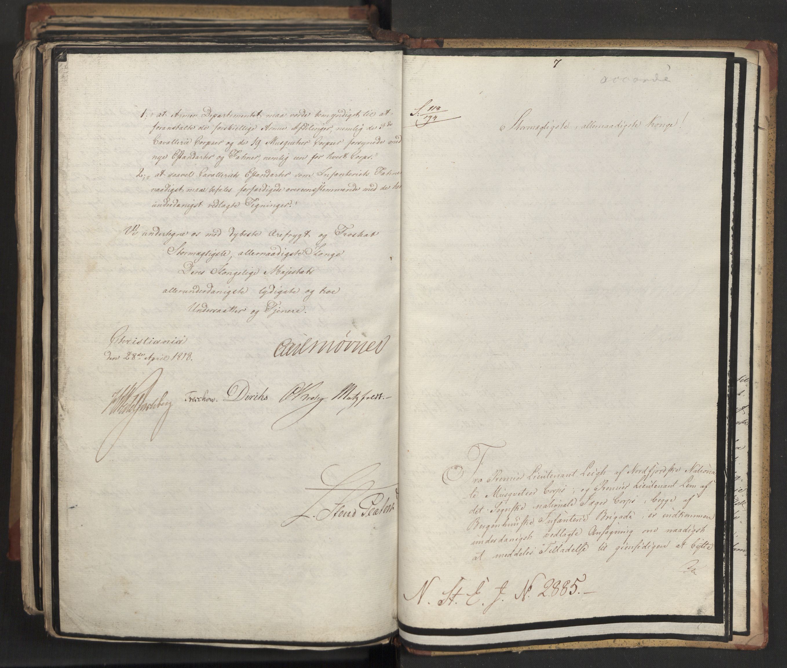 Statsrådsavdelingen i Stockholm, AV/RA-S-1003/D/Da/L0013: Regjeringsinnstillinger nr. 2761-2889, 1818, p. 604