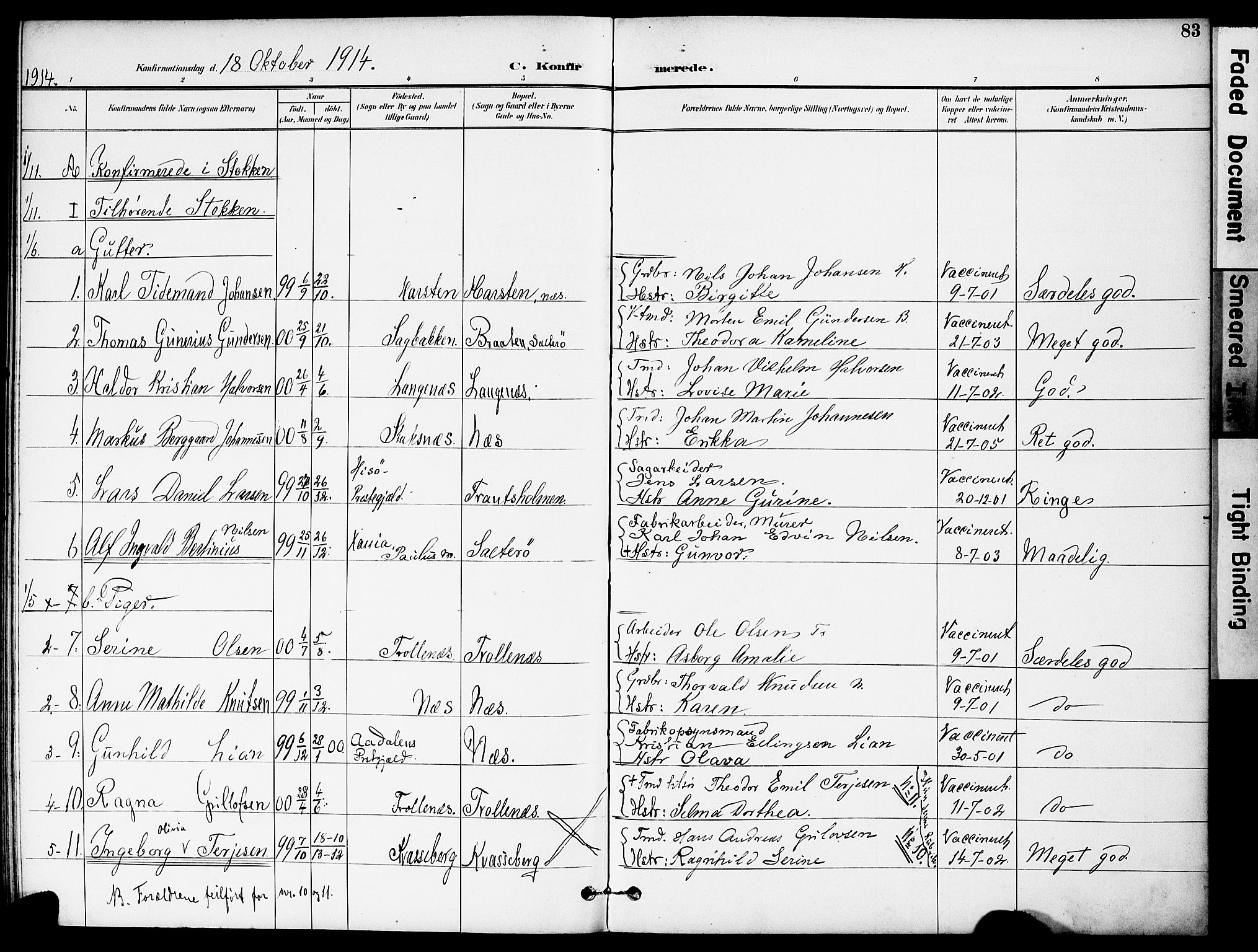 Austre Moland sokneprestkontor, SAK/1111-0001/F/Fa/Fab/L0002: Parish register (official) no. A 2, 1894-1919, p. 83