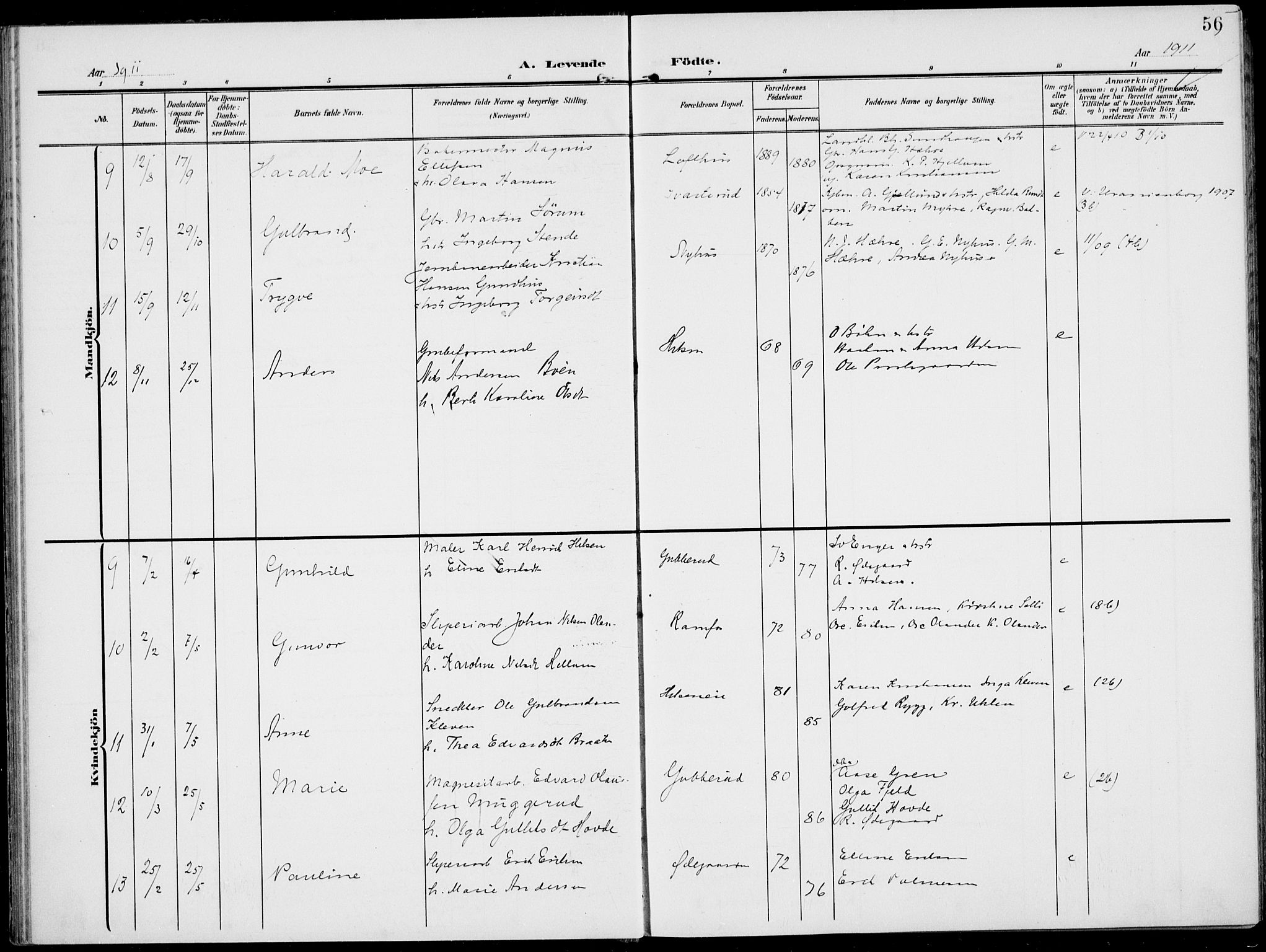 Modum kirkebøker, AV/SAKO-A-234/F/Fa/L0019: Parish register (official) no. 19, 1890-1914, p. 56