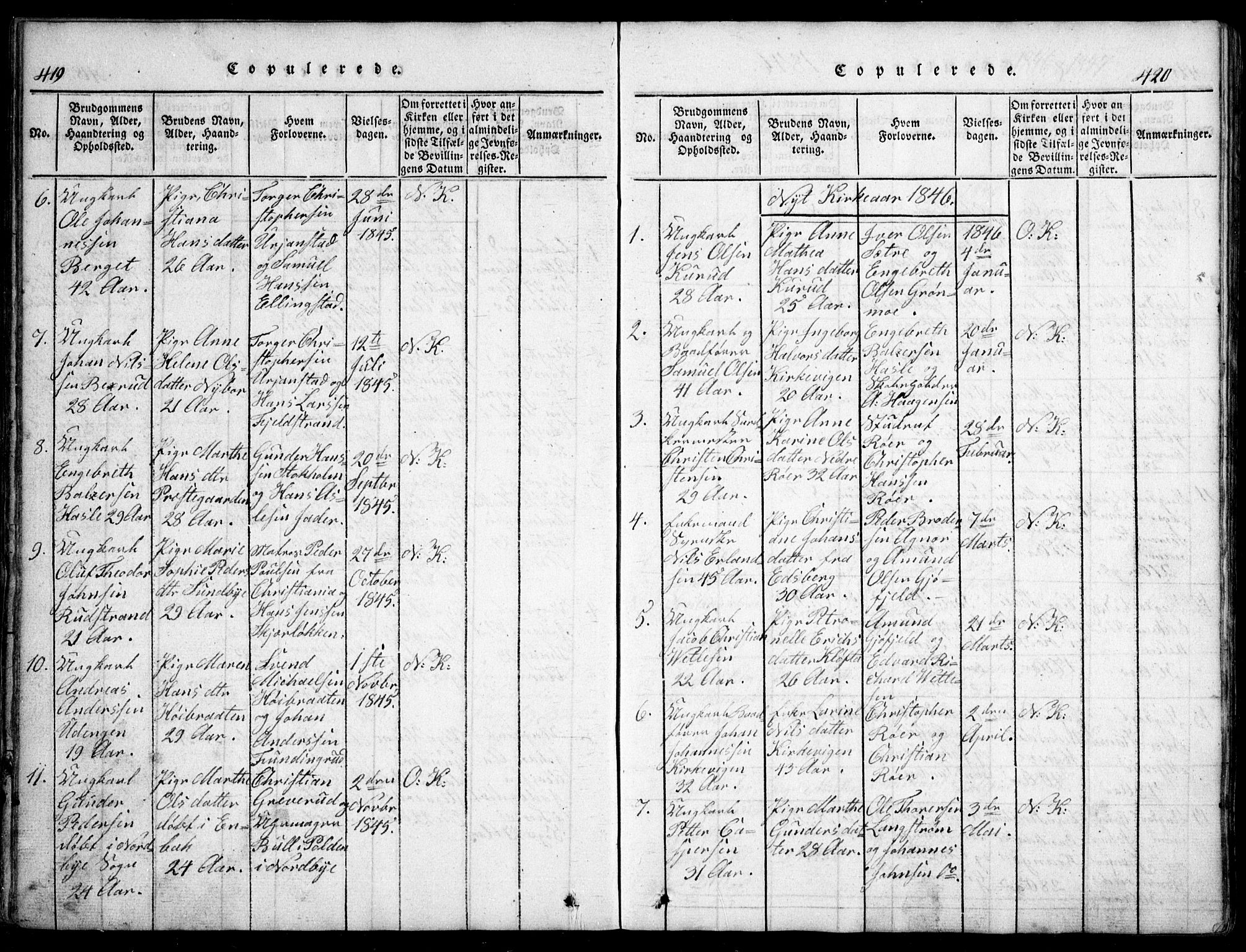 Nesodden prestekontor Kirkebøker, AV/SAO-A-10013/G/Ga/L0001: Parish register (copy) no. I 1, 1814-1847, p. 419-420