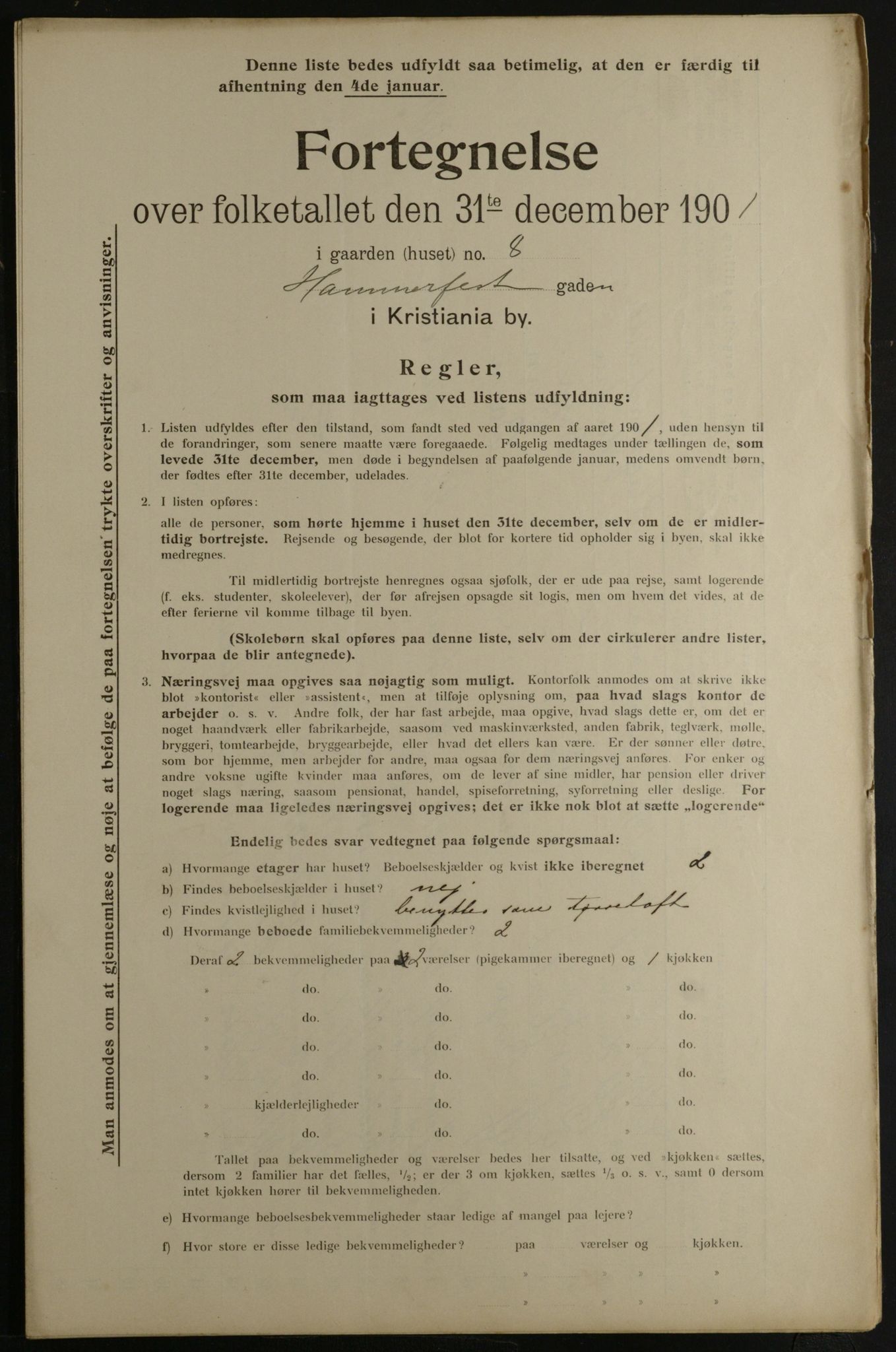 OBA, Municipal Census 1901 for Kristiania, 1901, p. 5530