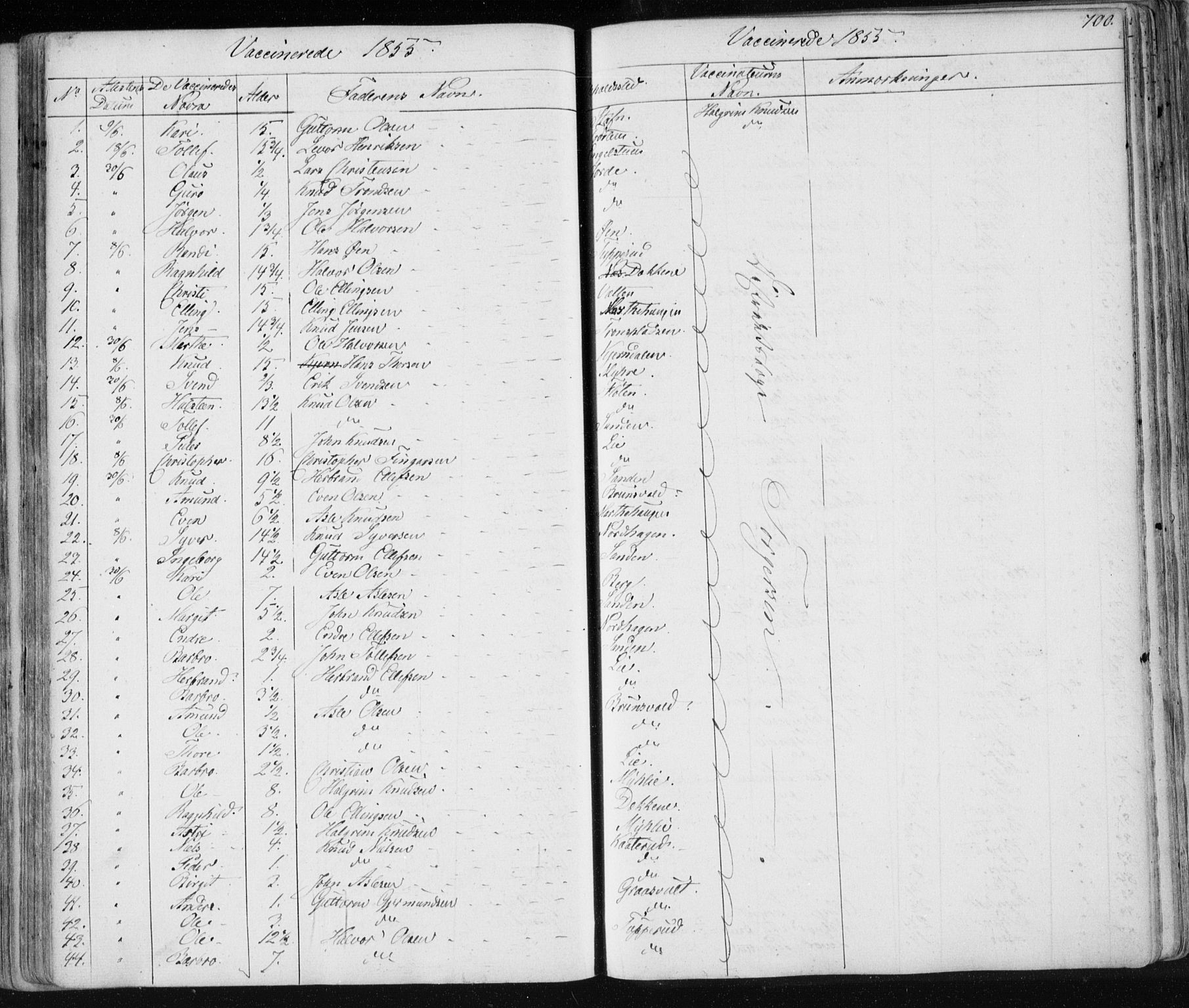 Nes kirkebøker, SAKO/A-236/F/Fa/L0009: Parish register (official) no. 9, 1834-1863, p. 700