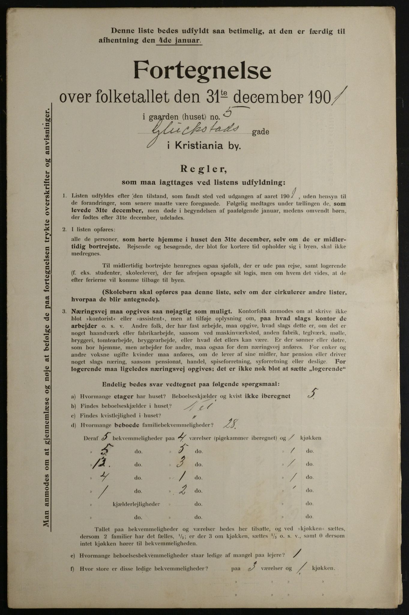 OBA, Municipal Census 1901 for Kristiania, 1901, p. 4712