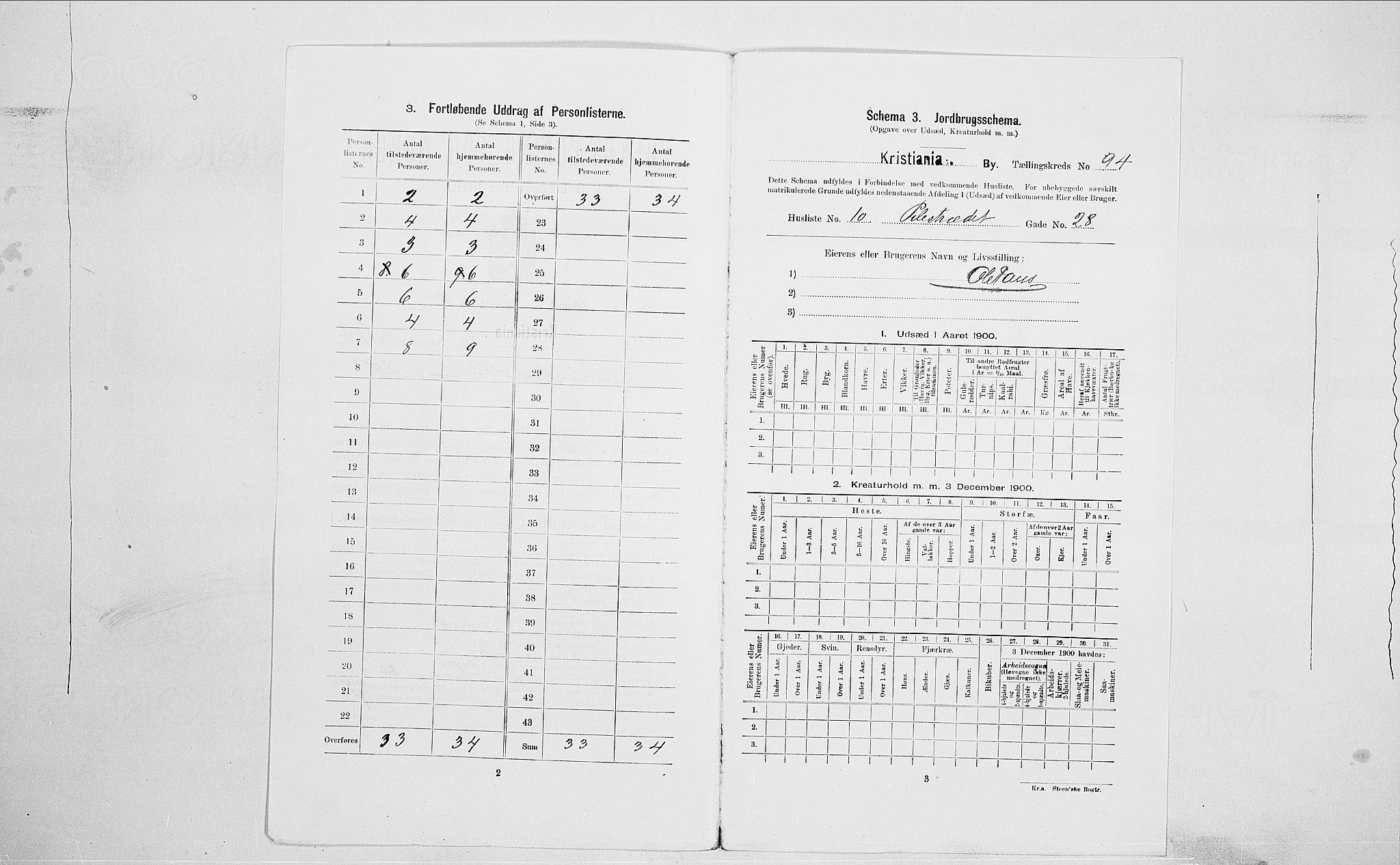 SAO, 1900 census for Kristiania, 1900, p. 71315