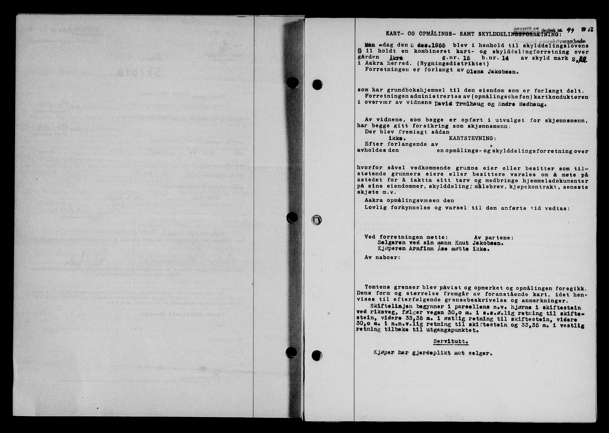 Karmsund sorenskriveri, SAST/A-100311/01/II/IIB/L0118: Mortgage book no. 98A, 1955-1956, Diary no: : 99/1956