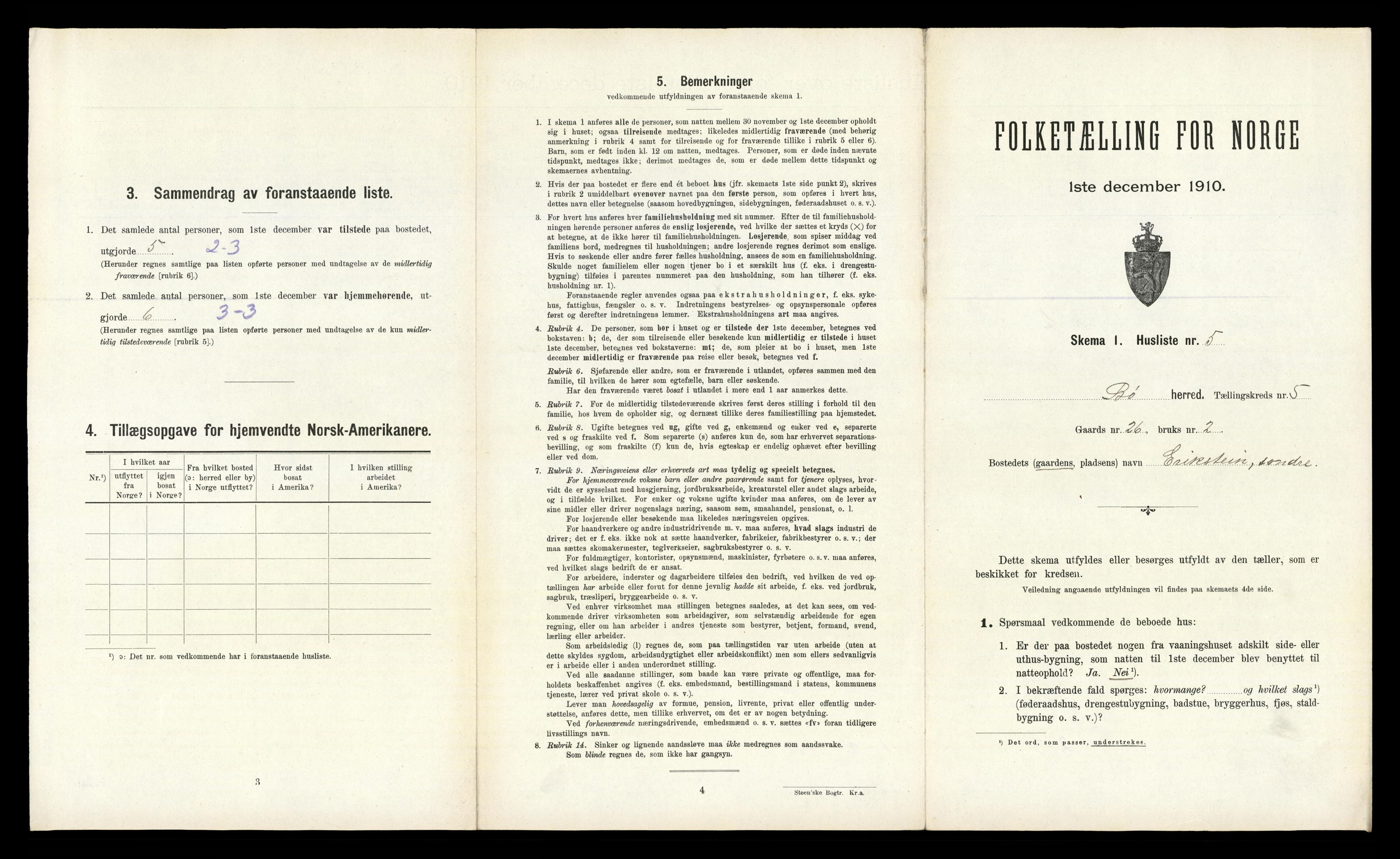 RA, 1910 census for Bø, 1910, p. 583