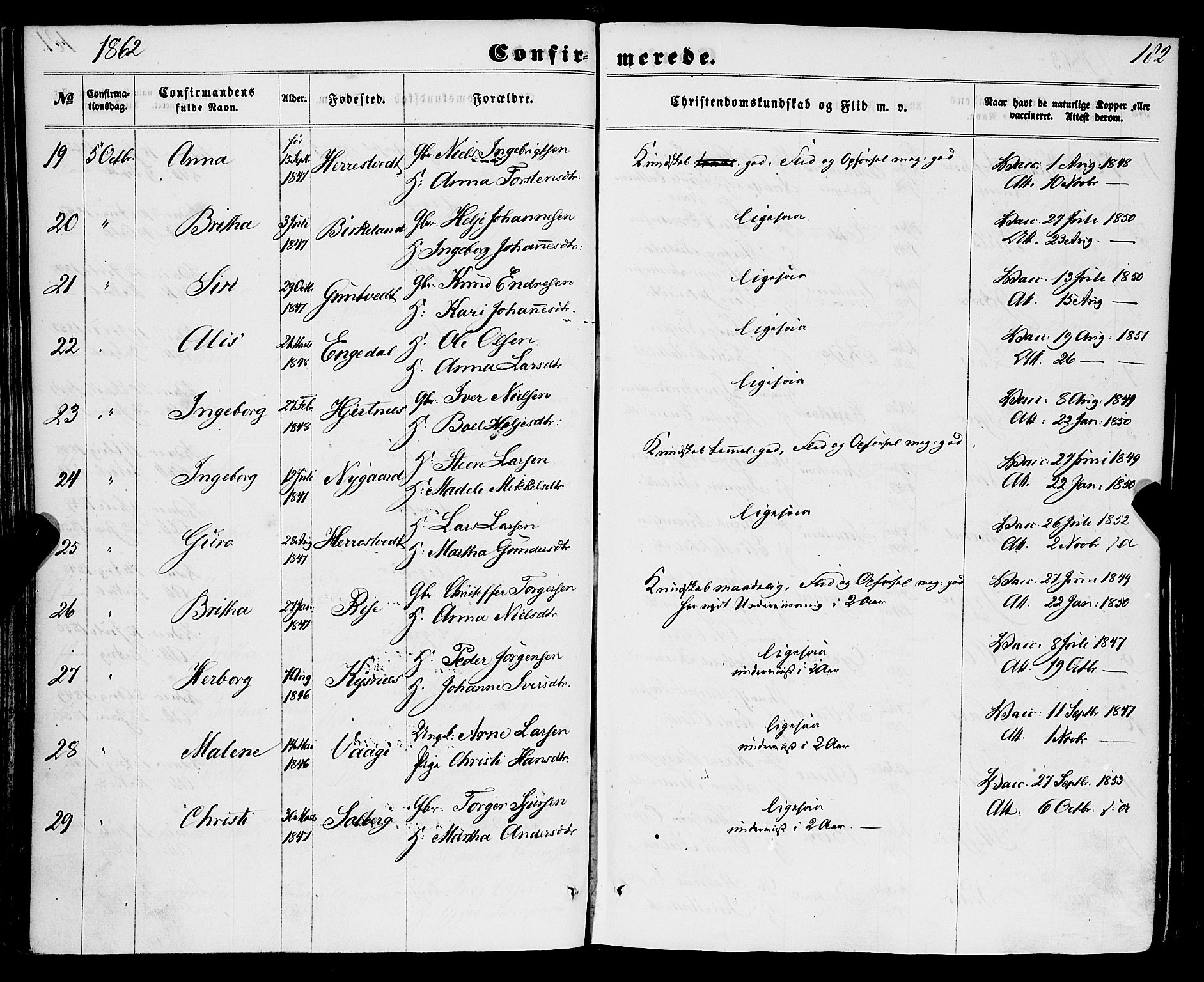 Strandebarm sokneprestembete, AV/SAB-A-78401/H/Haa: Parish register (official) no. A 8, 1858-1872, p. 182