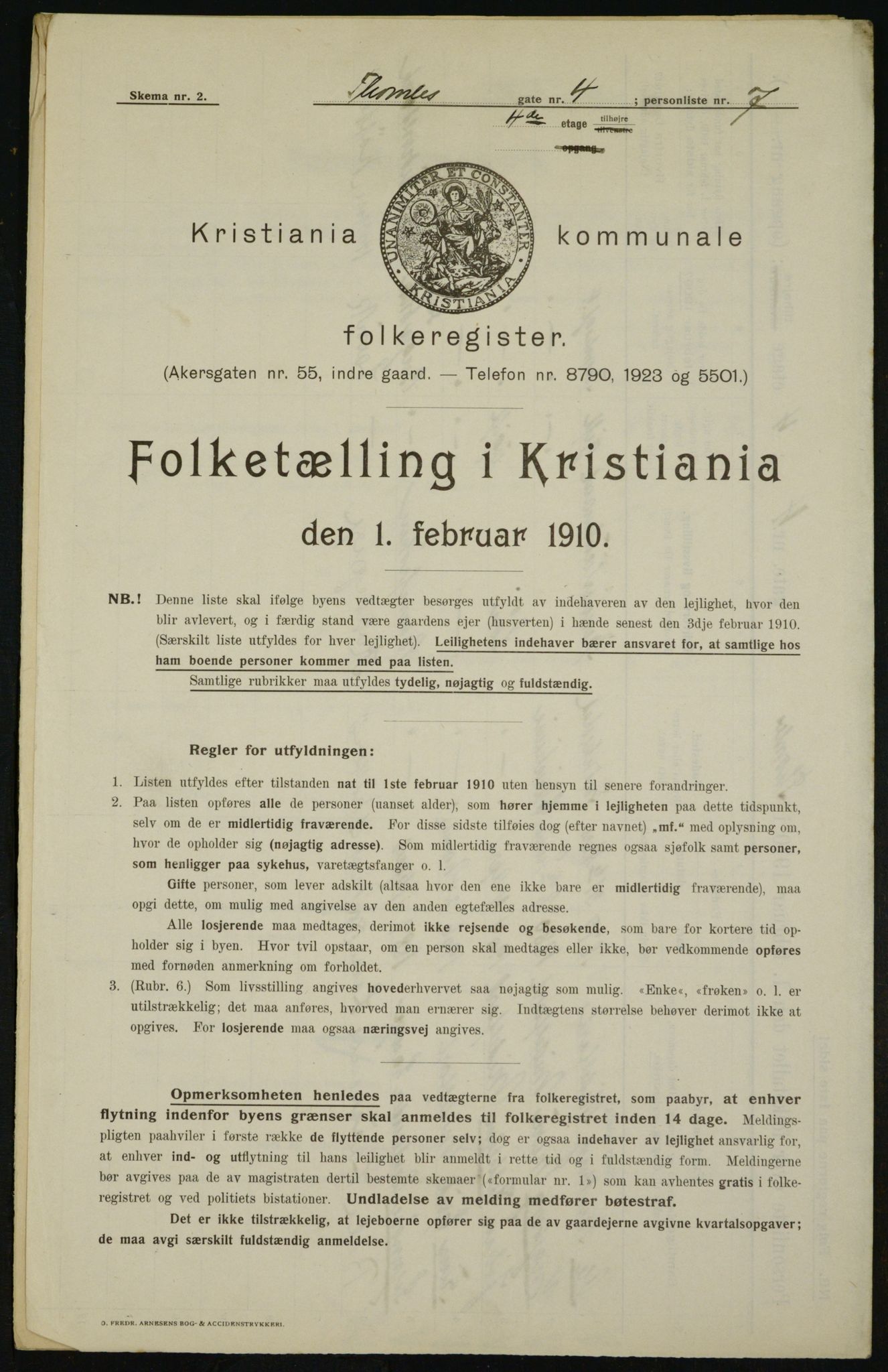 OBA, Municipal Census 1910 for Kristiania, 1910, p. 103673