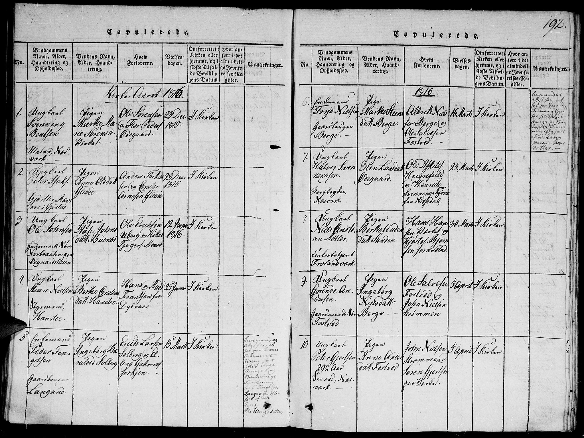 Holt sokneprestkontor, AV/SAK-1111-0021/F/Fb/L0006: Parish register (copy) no. B 6, 1813-1823, p. 193