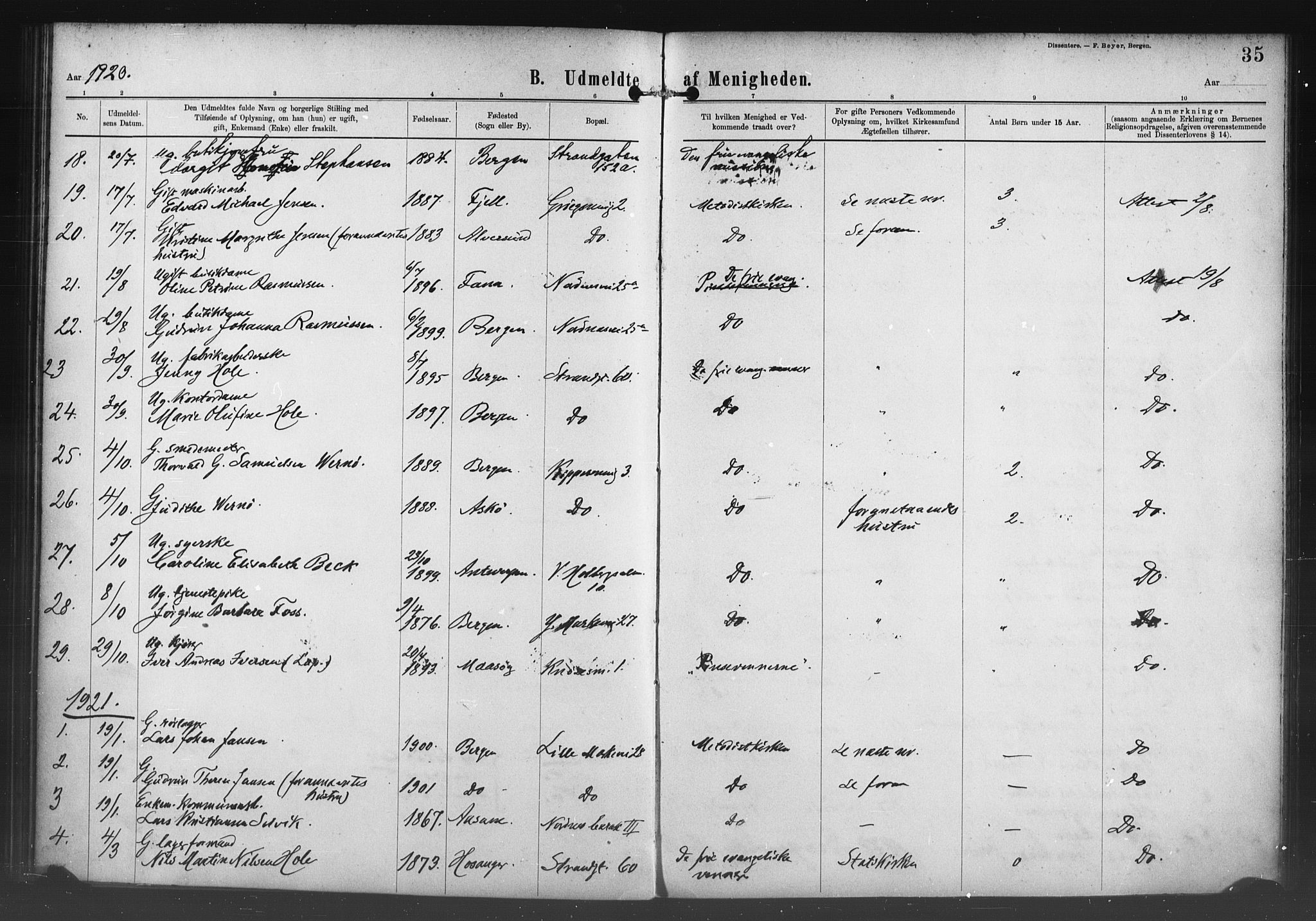 Nykirken Sokneprestembete, SAB/A-77101/H/Haa/L0054: Parish register (official) no. H 3, 1897-1943, p. 35