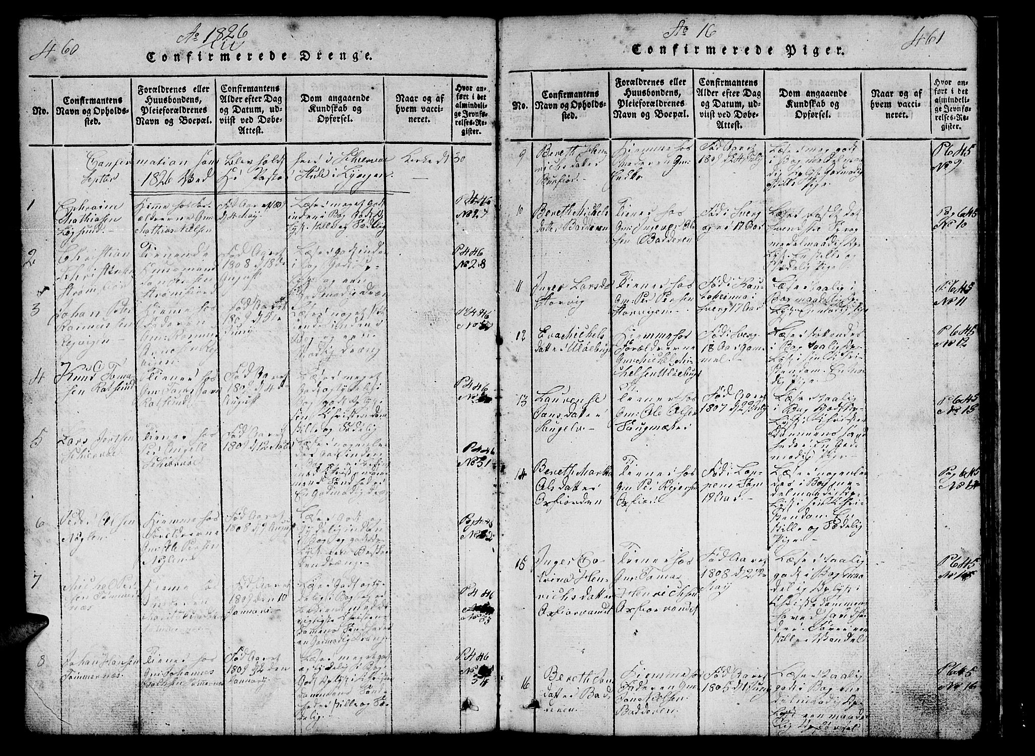 Skjervøy sokneprestkontor, AV/SATØ-S-1300/H/Ha/Hab/L0001klokker: Parish register (copy) no. 1, 1825-1838, p. 460-461