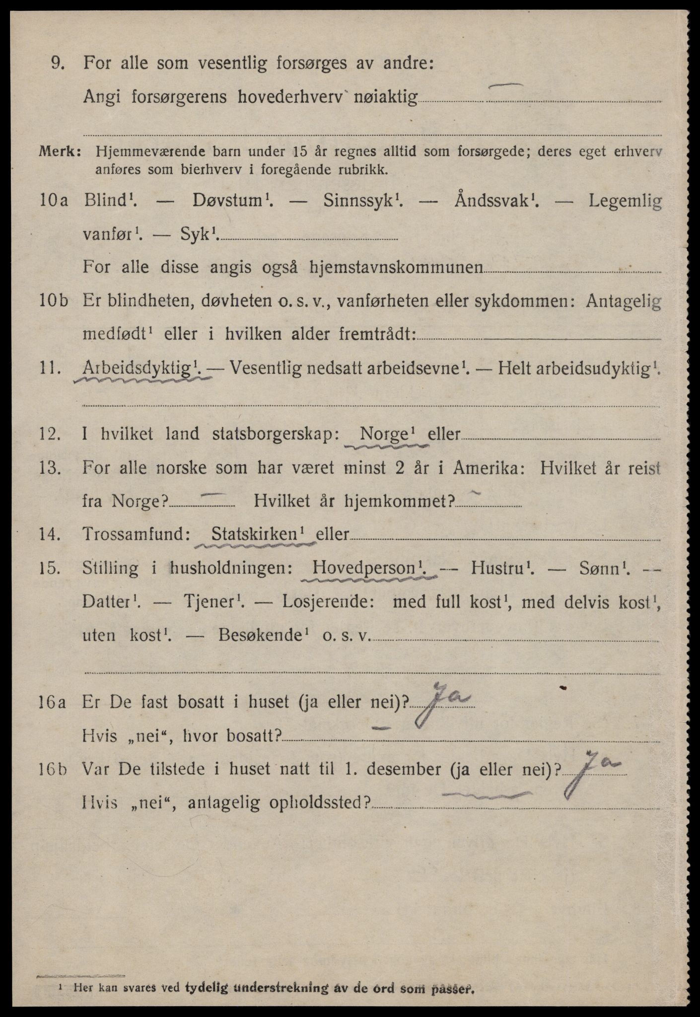 SAT, 1920 census for Sandøy, 1920, p. 2485