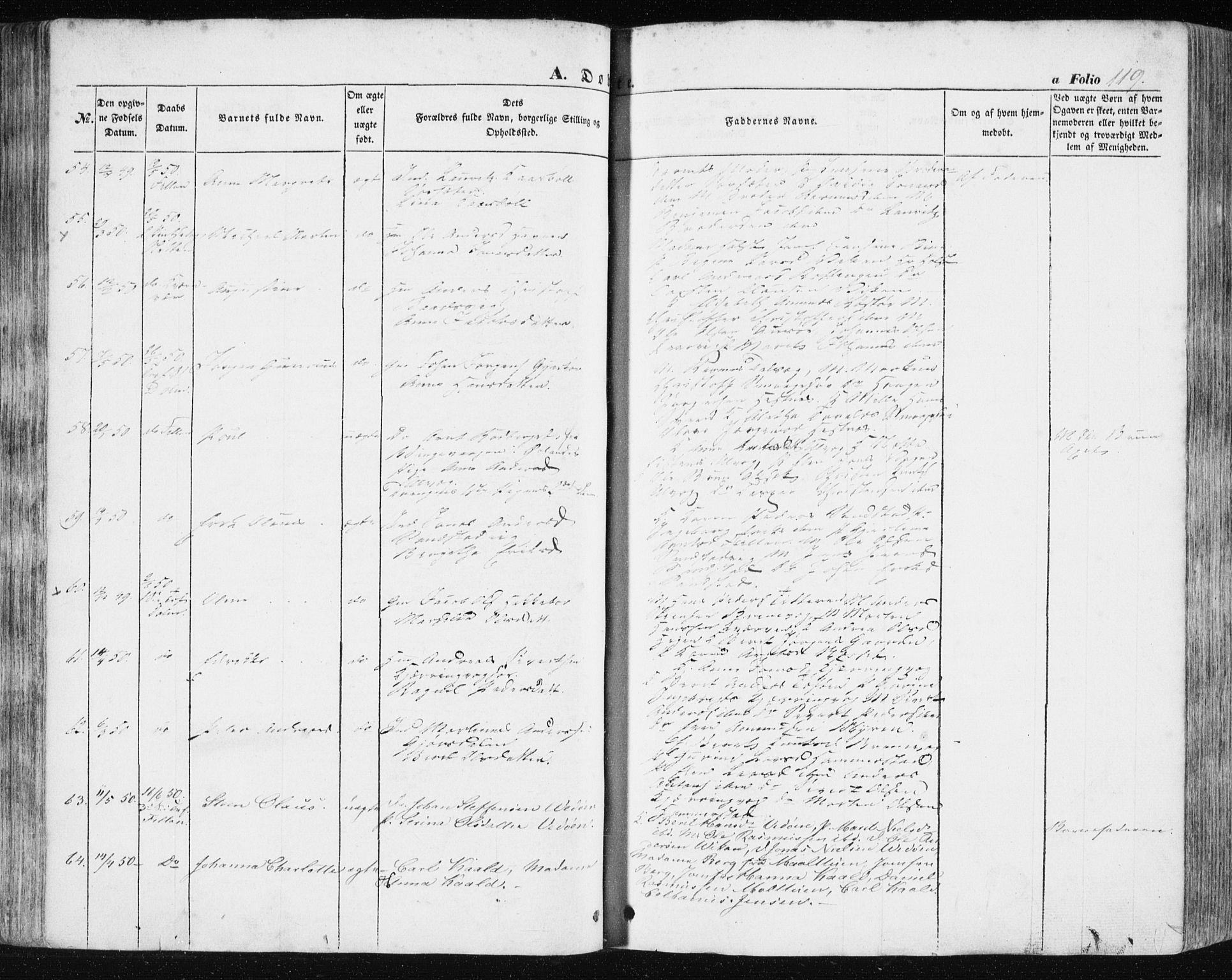 Ministerialprotokoller, klokkerbøker og fødselsregistre - Sør-Trøndelag, AV/SAT-A-1456/634/L0529: Parish register (official) no. 634A05, 1843-1851, p. 119