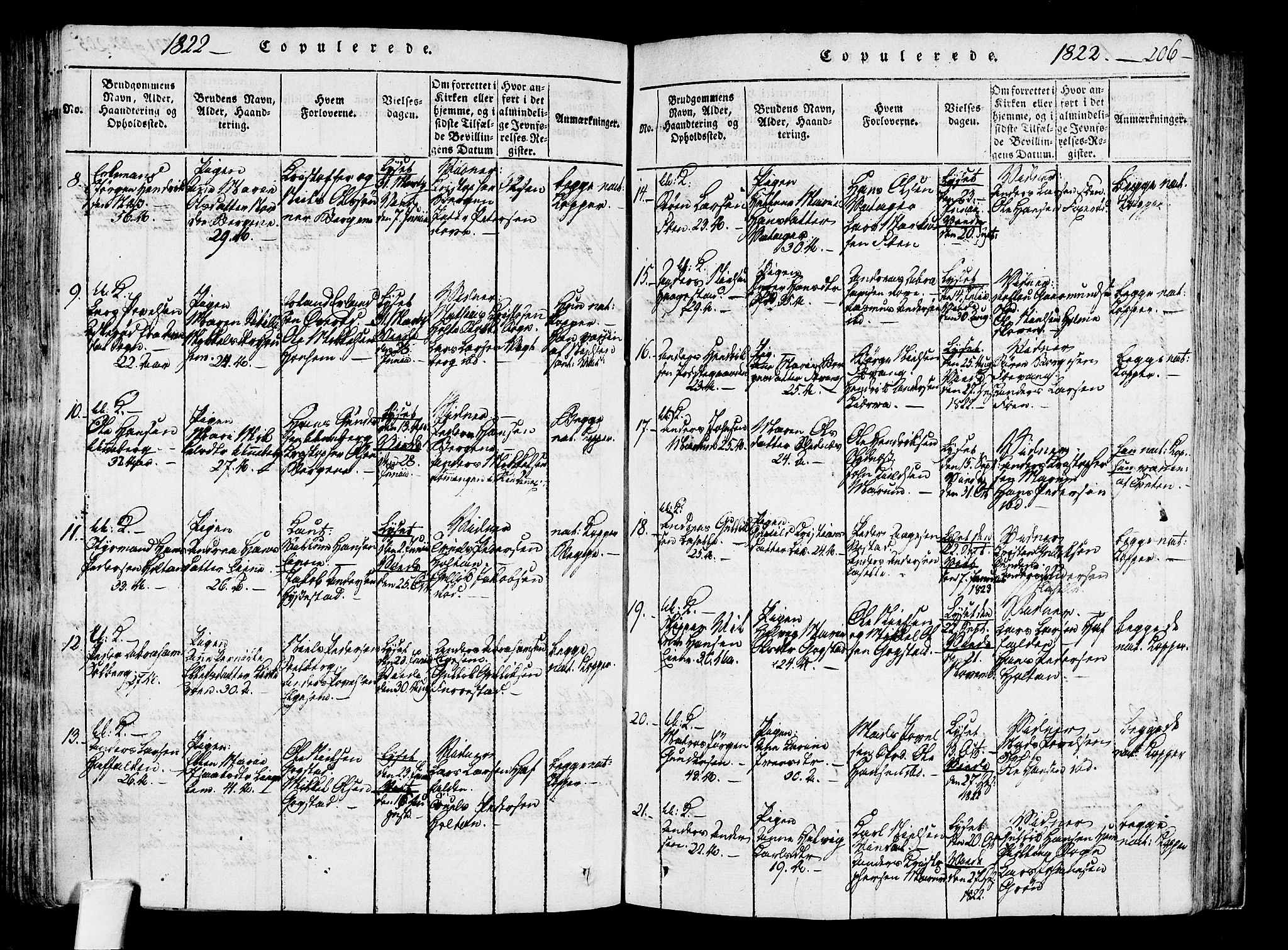 Sandar kirkebøker, AV/SAKO-A-243/F/Fa/L0004: Parish register (official) no. 4, 1814-1832, p. 206