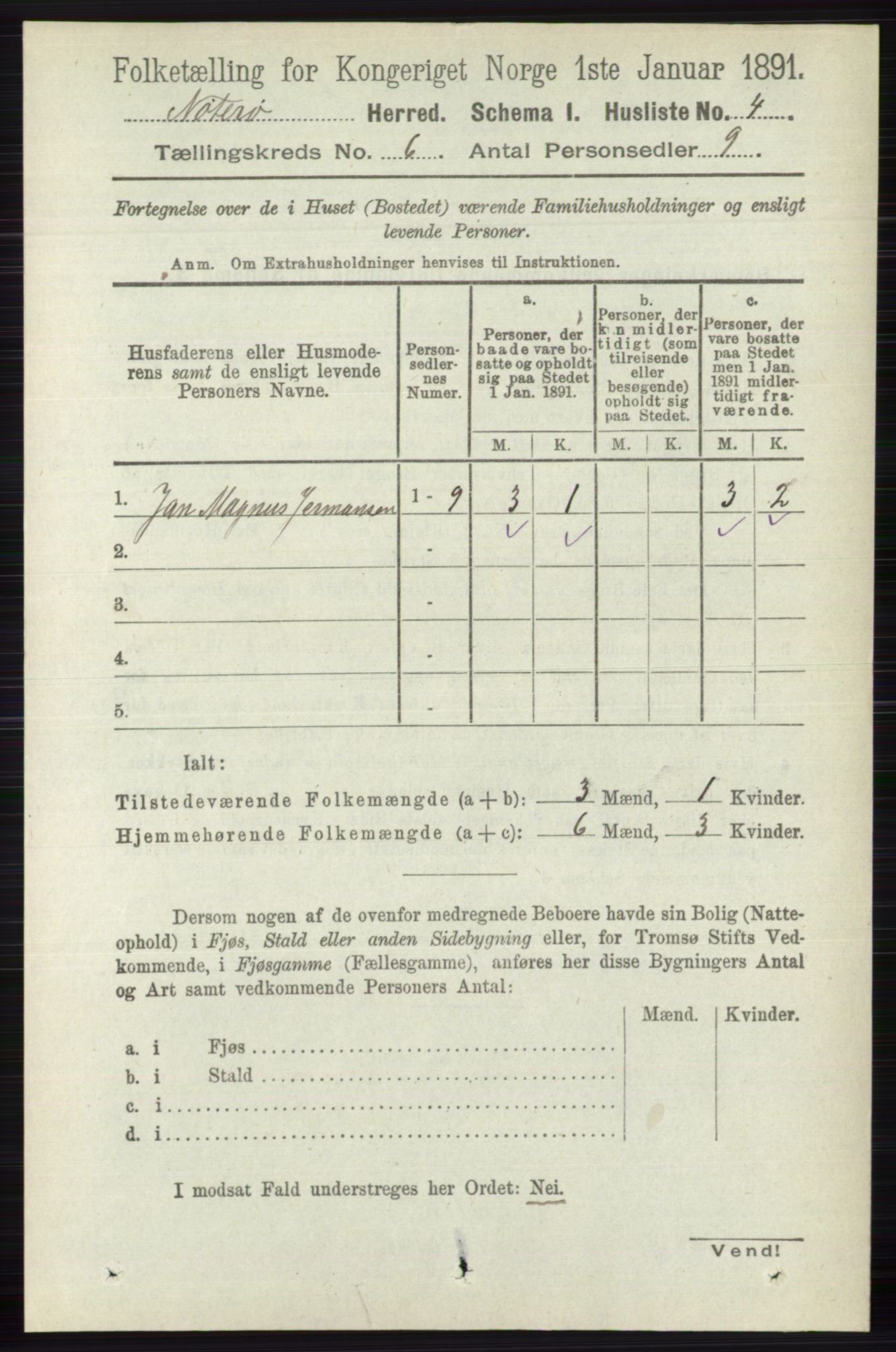 RA, 1891 census for 0722 Nøtterøy, 1891, p. 2751