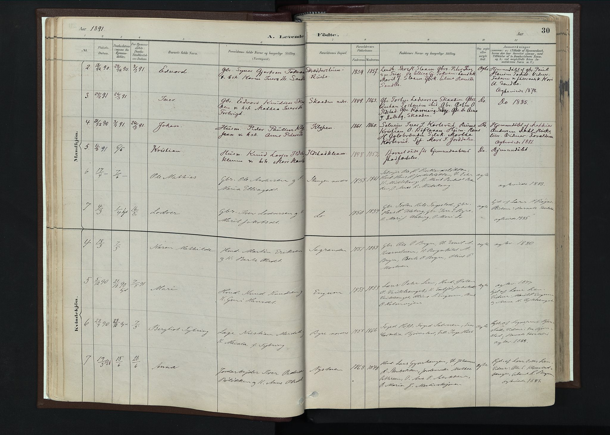 Nord-Fron prestekontor, SAH/PREST-080/H/Ha/Haa/L0004: Parish register (official) no. 4, 1884-1914, p. 30