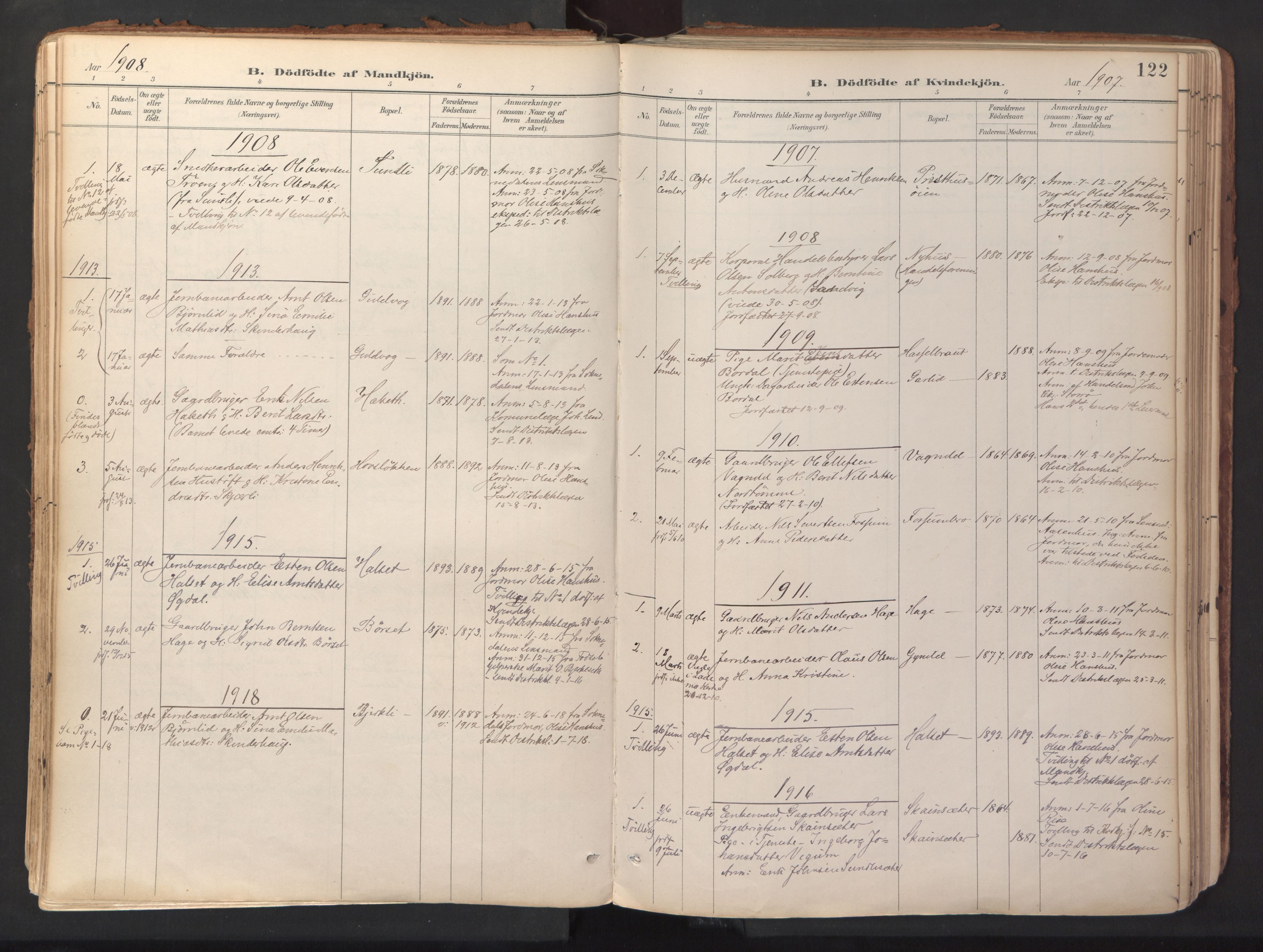 Ministerialprotokoller, klokkerbøker og fødselsregistre - Sør-Trøndelag, SAT/A-1456/689/L1041: Parish register (official) no. 689A06, 1891-1923, p. 122