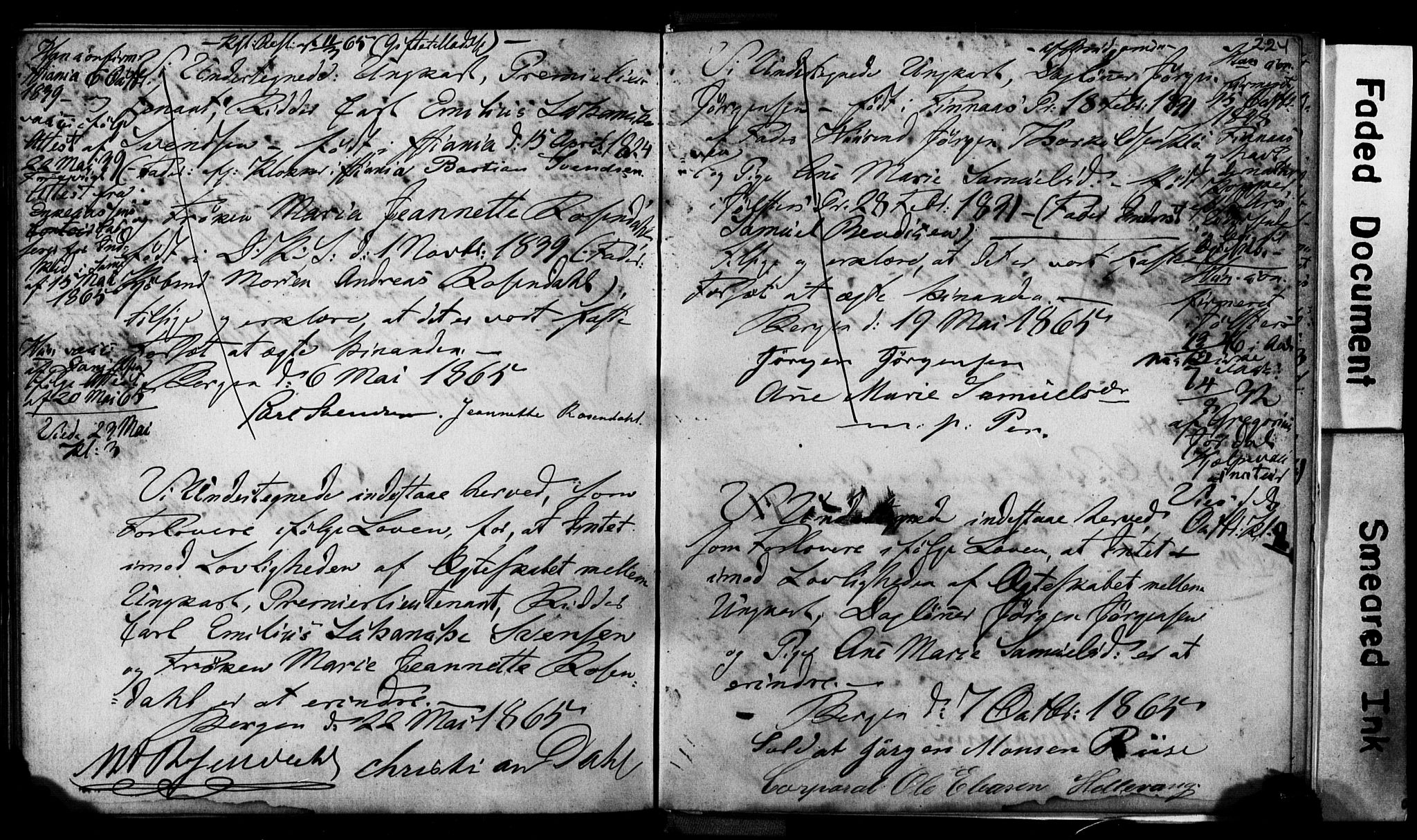 Korskirken sokneprestembete, AV/SAB-A-76101: Best man's statements no. II.5.2, 1859-1865, p. 224