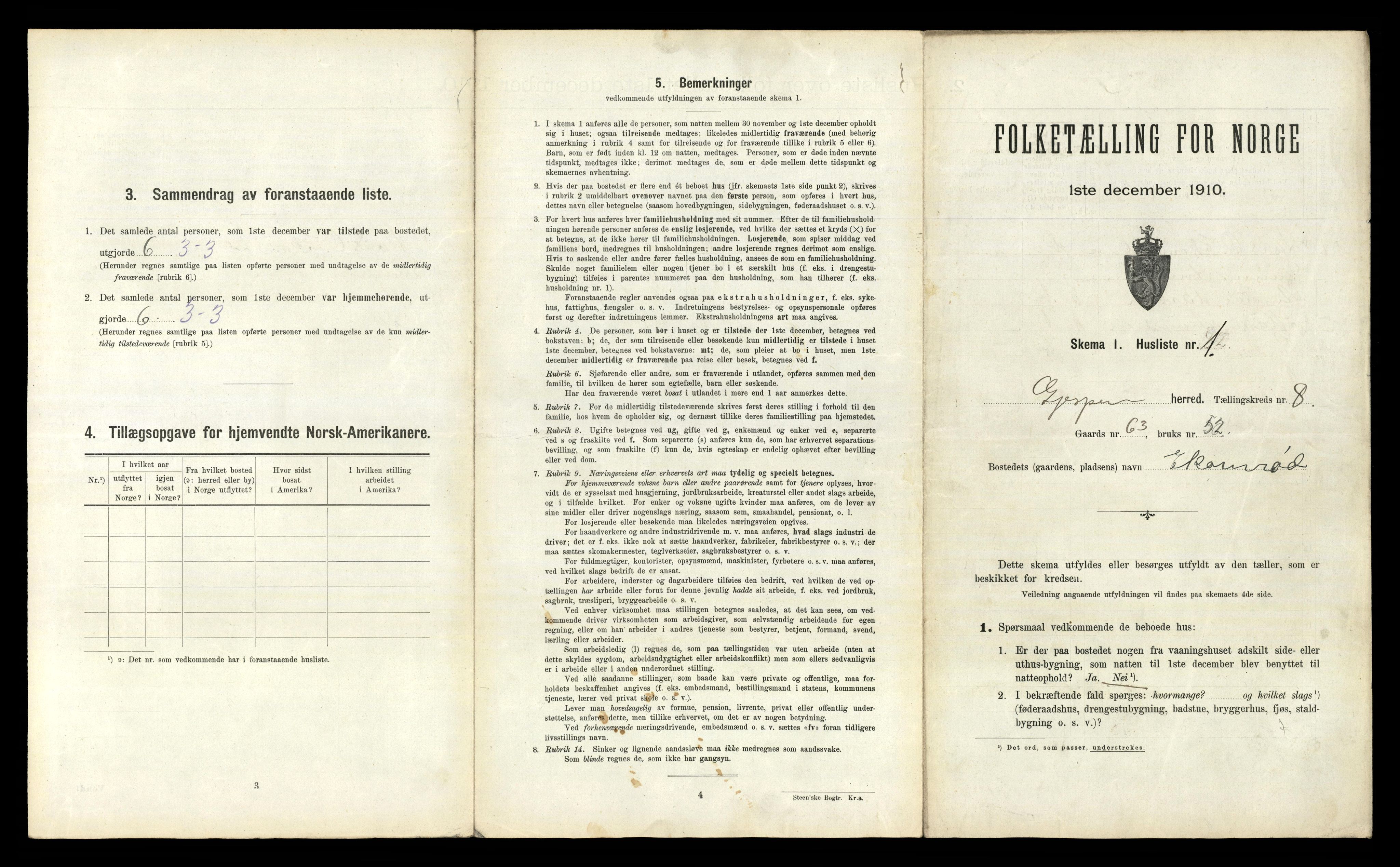 RA, 1910 census for Gjerpen, 1910, p. 1153