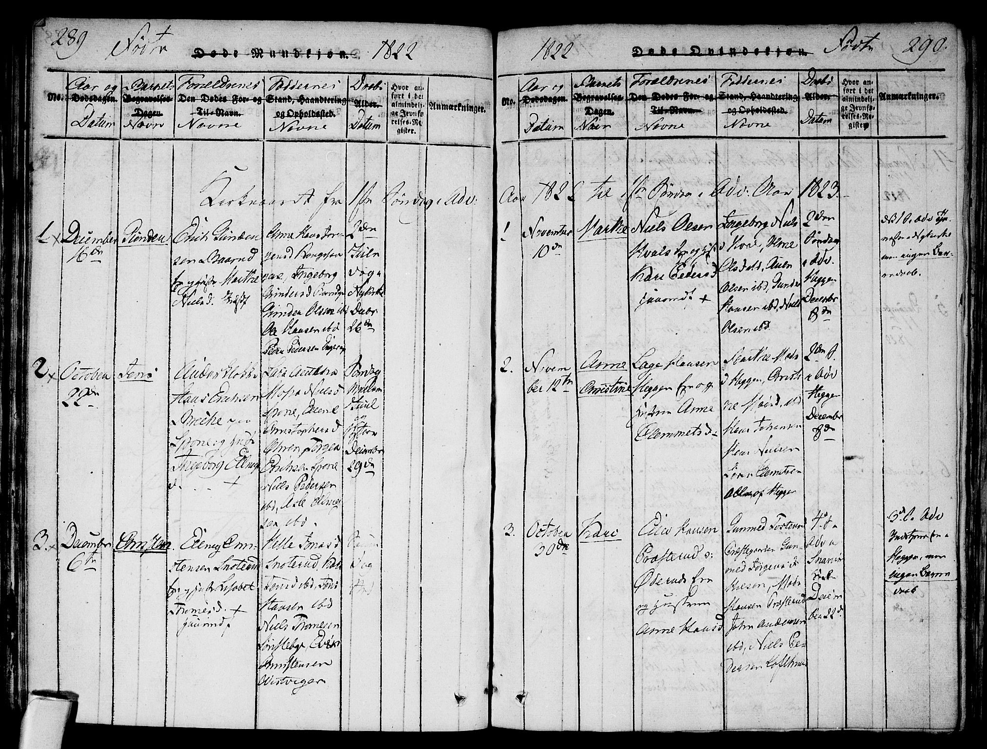Modum kirkebøker, AV/SAKO-A-234/F/Fa/L0004: Parish register (official) no. 4, 1818-1824, p. 289-290