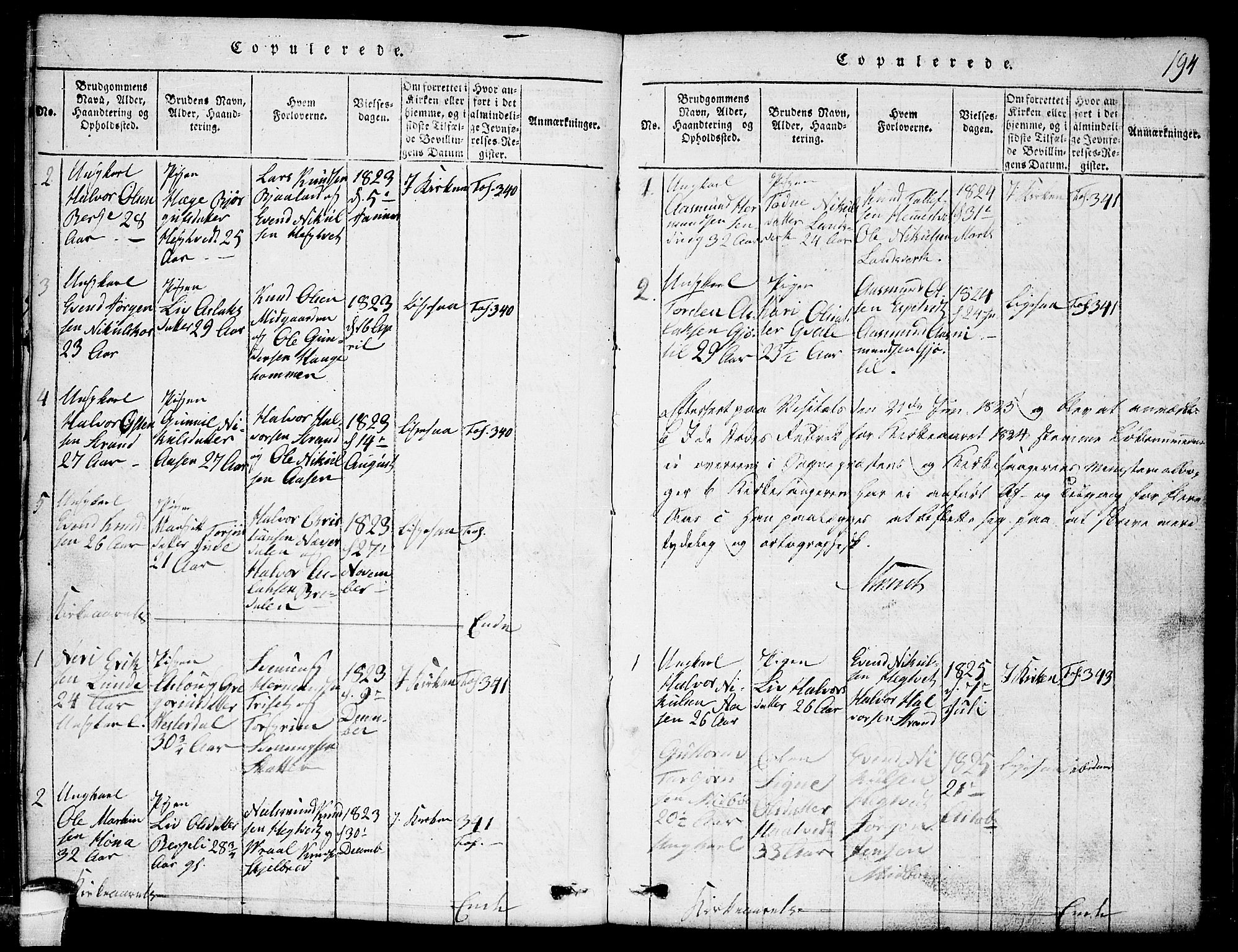 Lårdal kirkebøker, AV/SAKO-A-284/G/Ga/L0001: Parish register (copy) no. I 1, 1815-1861, p. 194