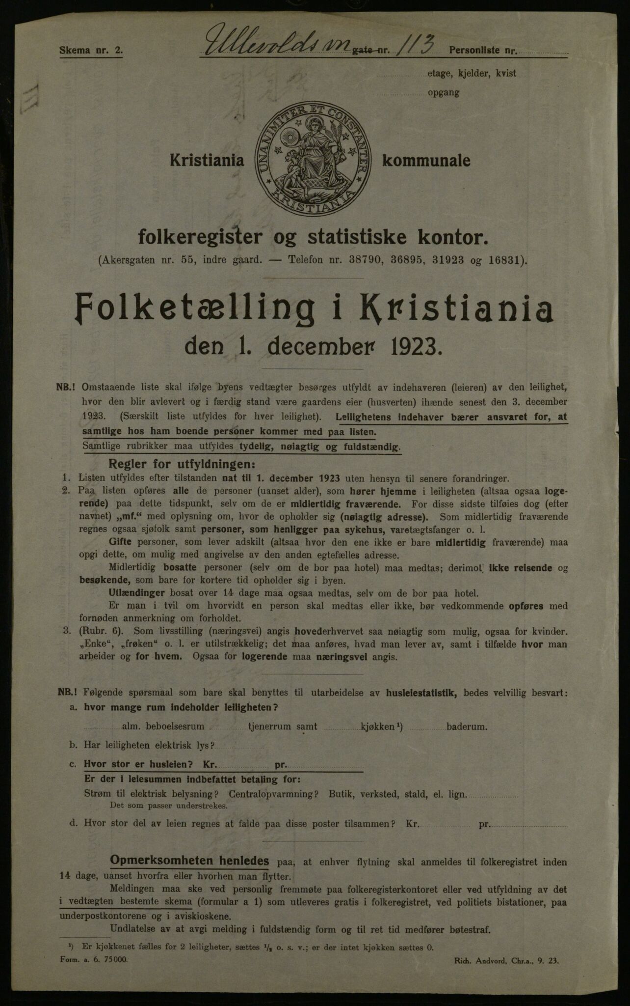 OBA, Municipal Census 1923 for Kristiania, 1923, p. 132429