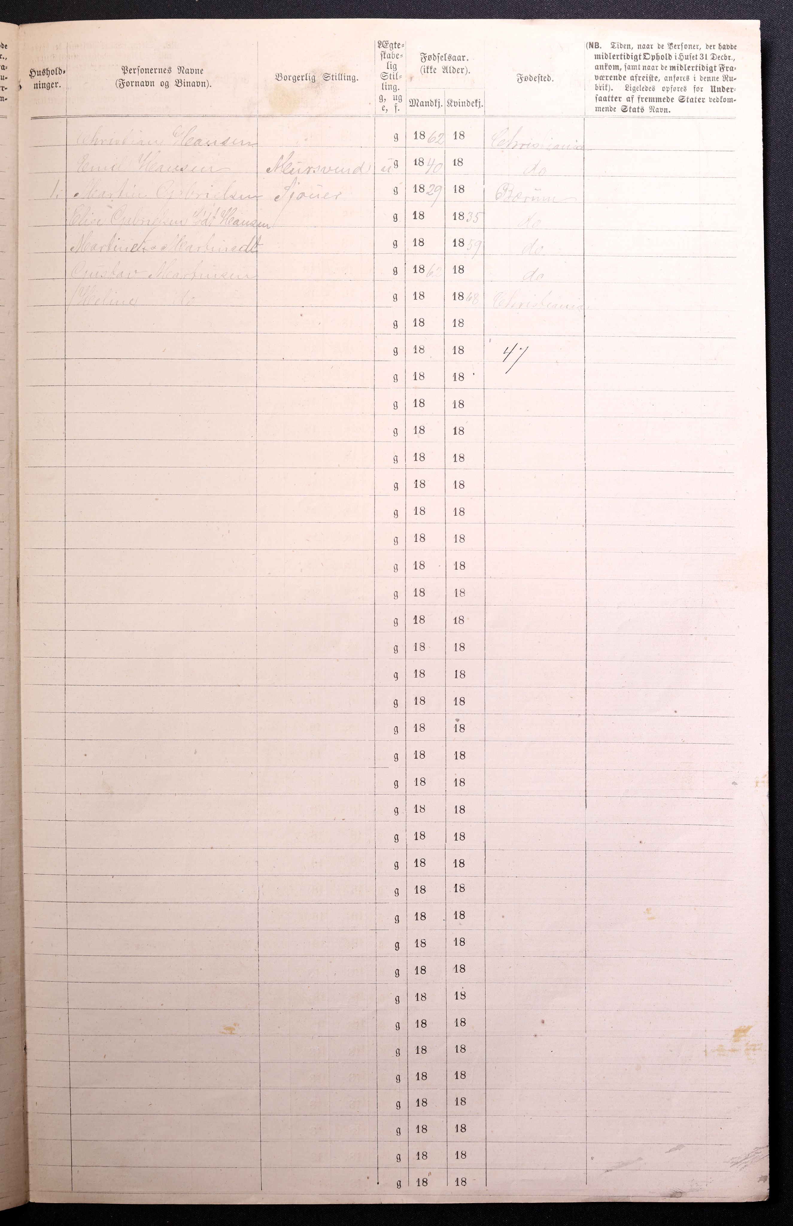 RA, 1870 census for 0301 Kristiania, 1870, p. 2256