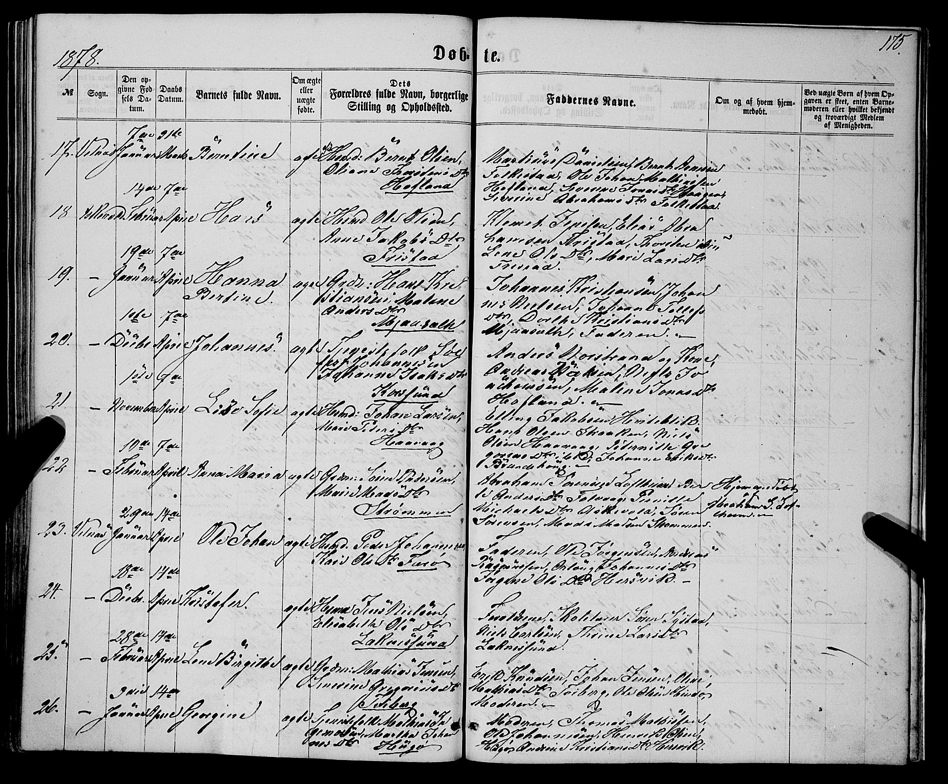 Askvoll sokneprestembete, SAB/A-79501/H/Haa/Haaa/L0012: Parish register (official) no. A 12, 1859-1878, p. 175