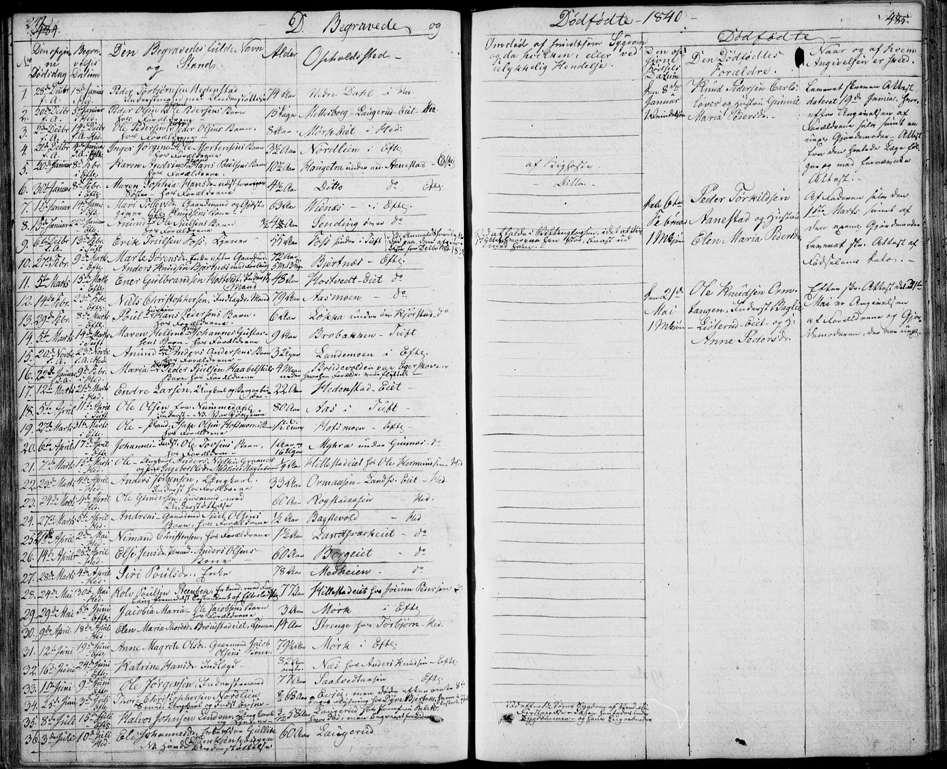 Sandsvær kirkebøker, AV/SAKO-A-244/F/Fa/L0005: Parish register (official) no. I 5, 1840-1856, p. 484-485