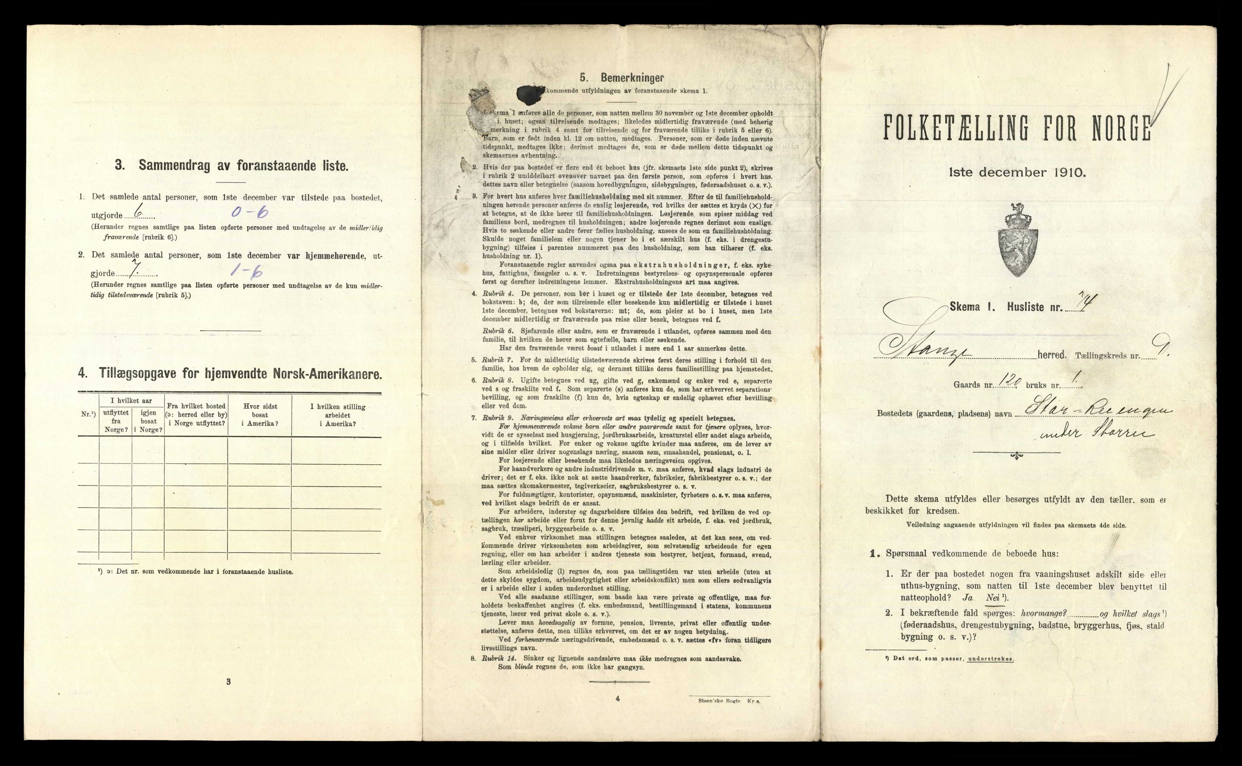 RA, 1910 census for Stange, 1910, p. 1866