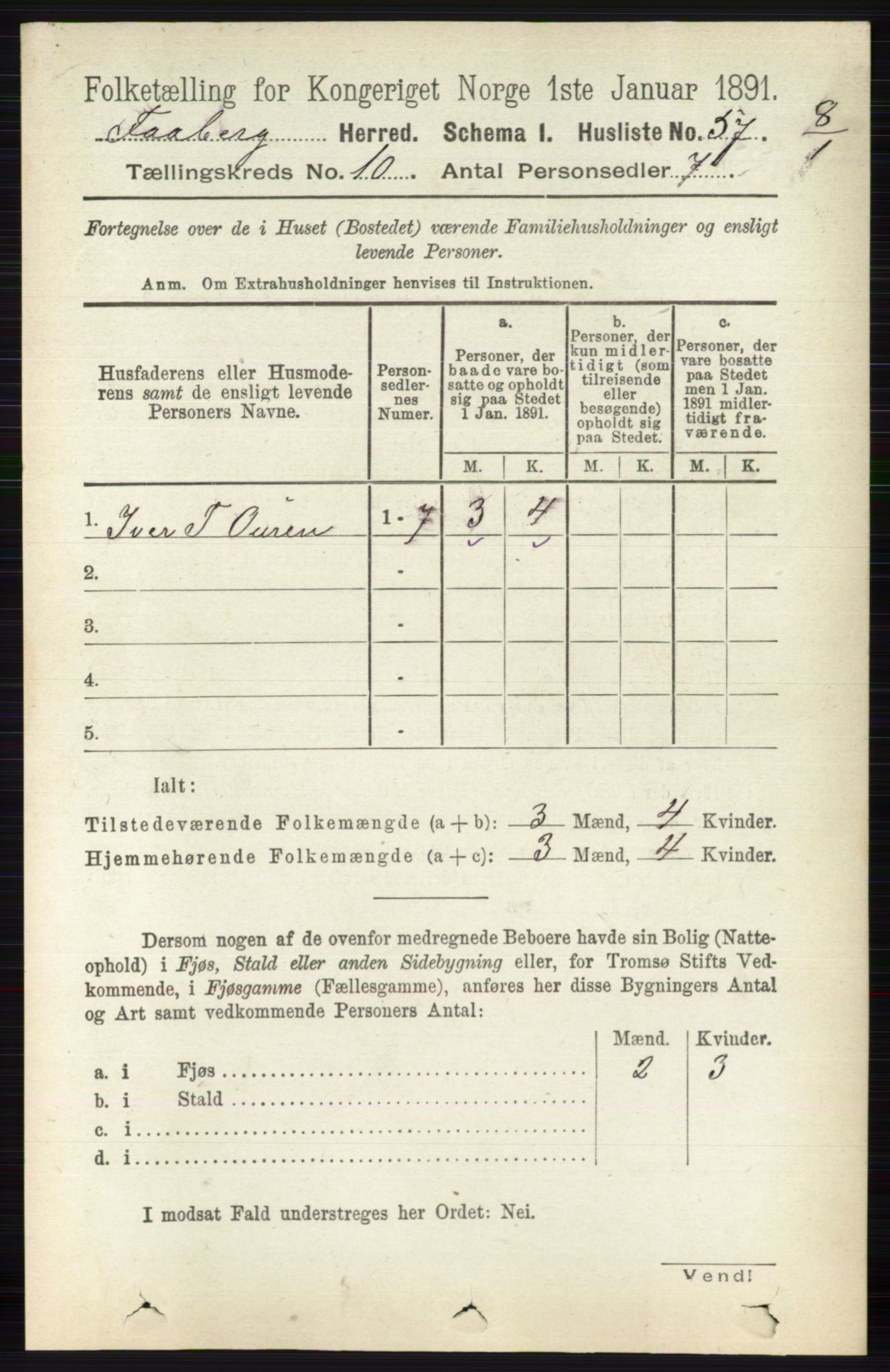 RA, 1891 census for 0524 Fåberg, 1891, p. 4095