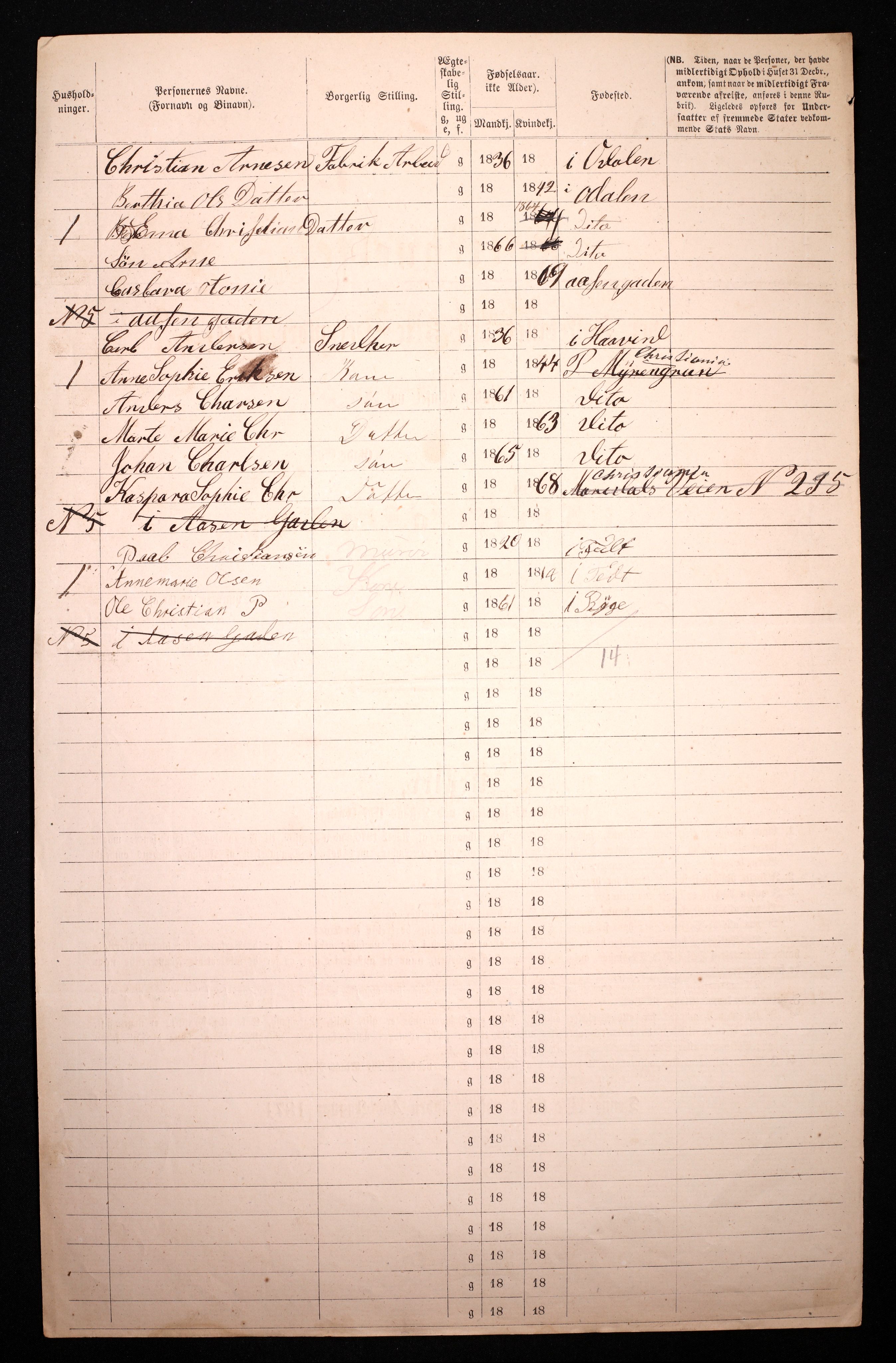 RA, 1870 census for 0301 Kristiania, 1870, p. 4803