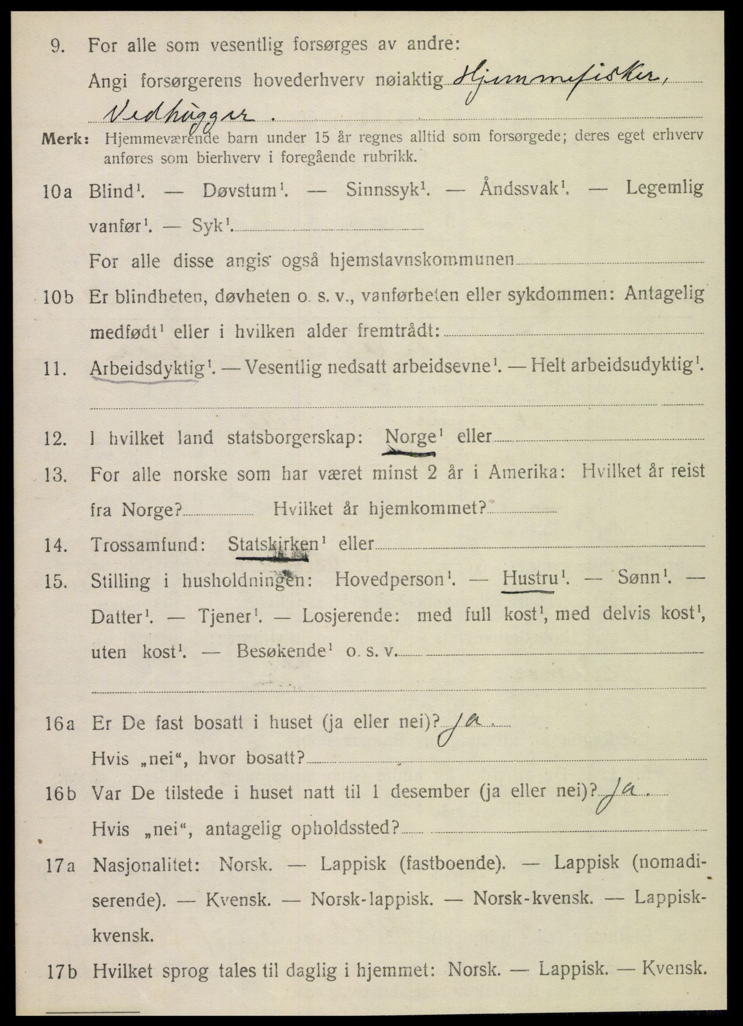 SAT, 1920 census for Brønnøy, 1920, p. 5107