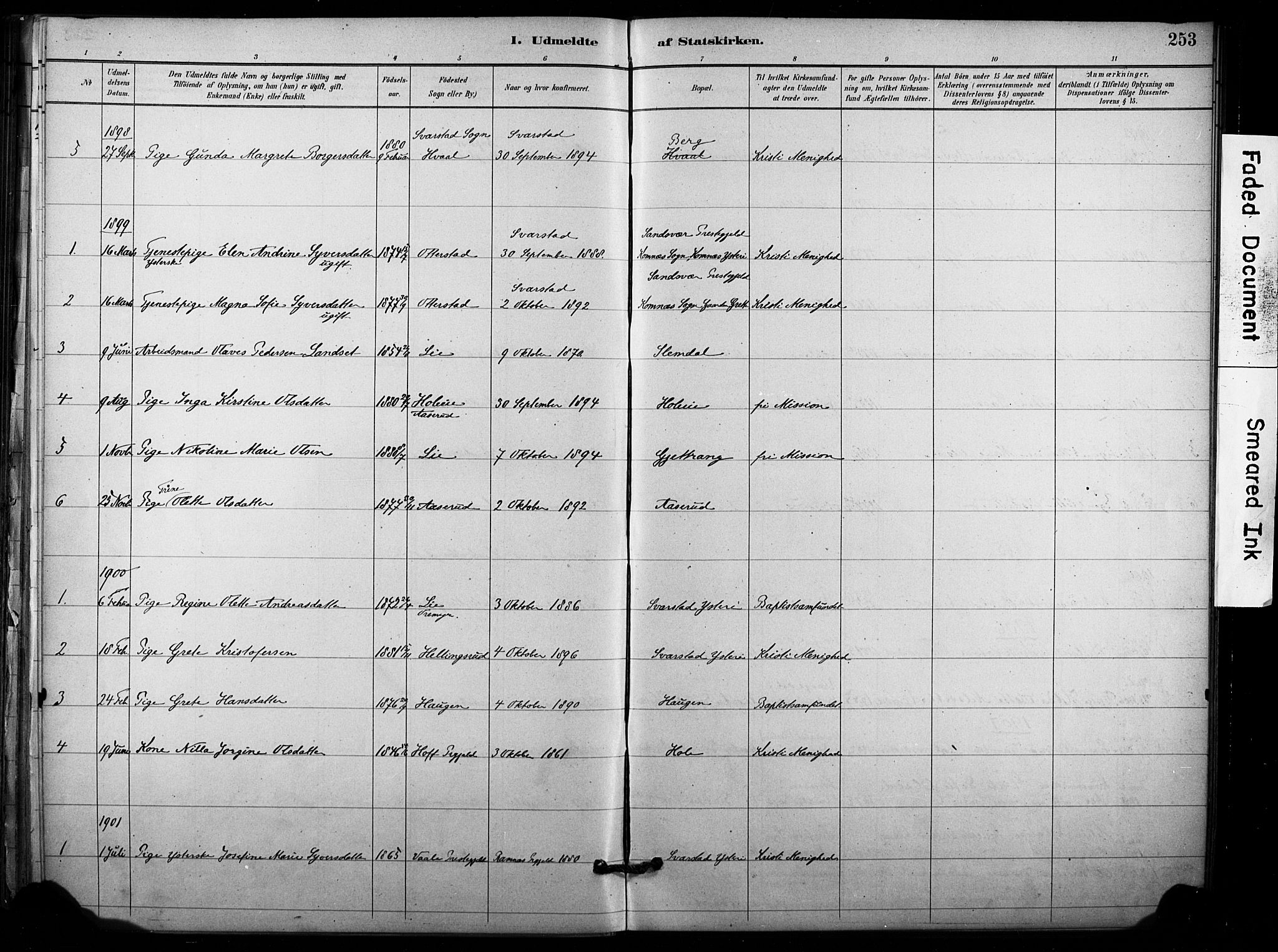 Lardal kirkebøker, AV/SAKO-A-350/F/Fb/L0001: Parish register (official) no. II 1, 1881-1911, p. 253