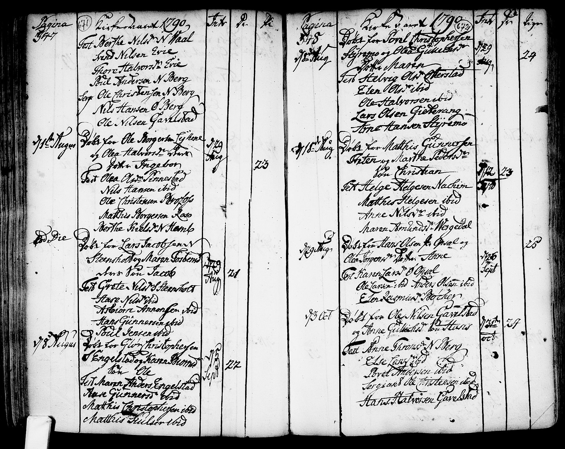 Lardal kirkebøker, AV/SAKO-A-350/F/Fa/L0003: Parish register (official) no. I 3, 1733-1815, p. 671-672