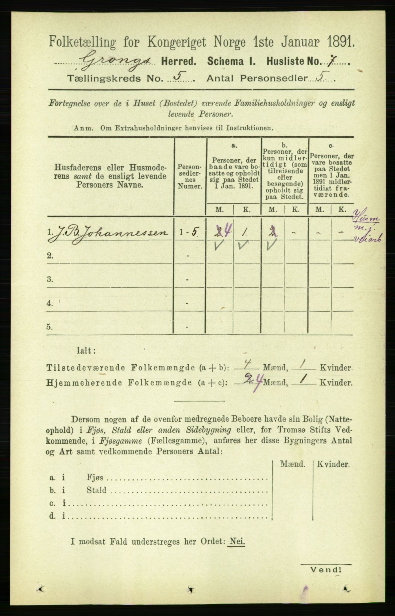 RA, 1891 census for 1742 Grong, 1891, p. 1810