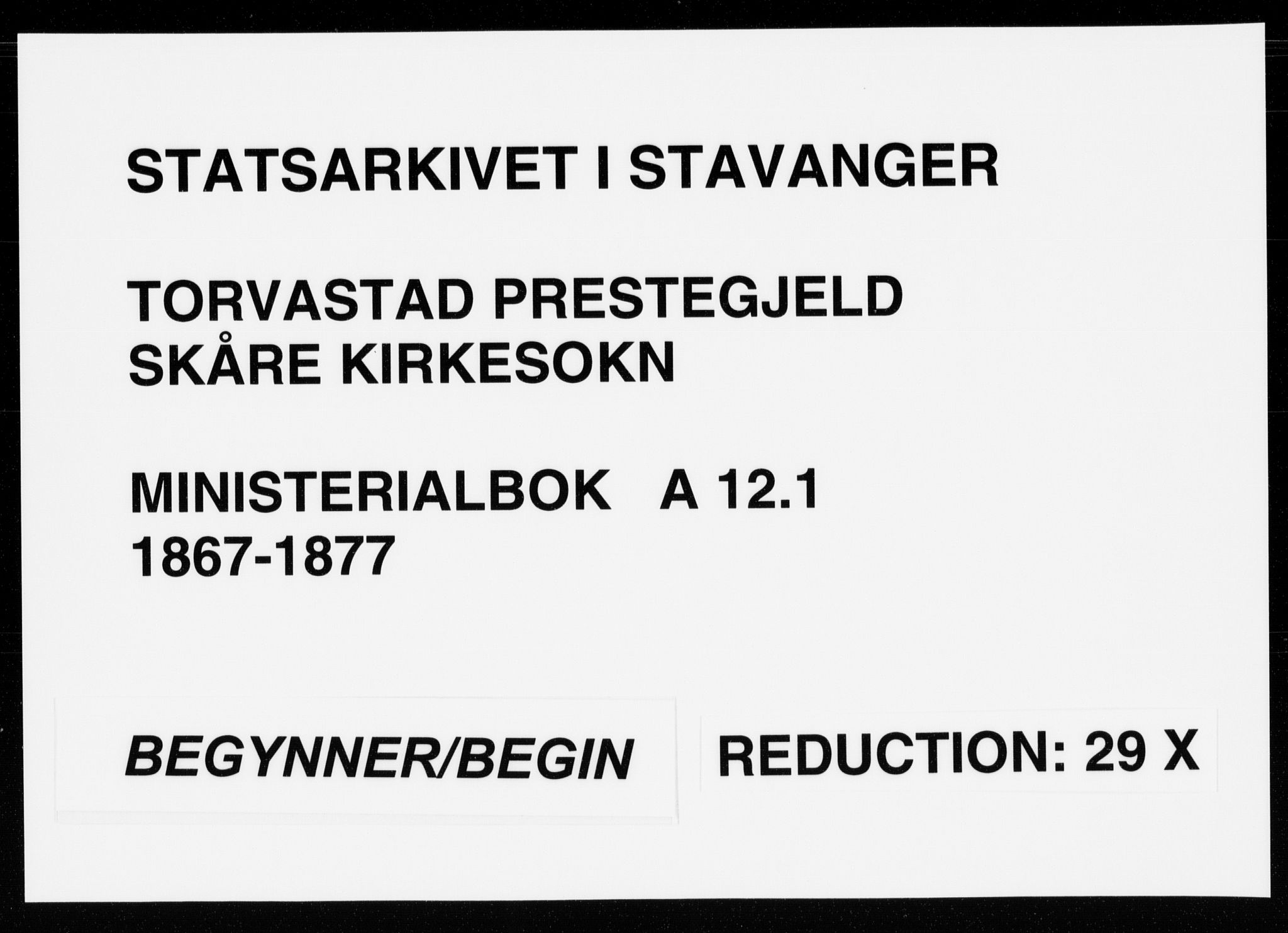 Torvastad sokneprestkontor, SAST/A -101857/H/Ha/Haa/L0012: Parish register (official) no. A 12.1, 1867-1877