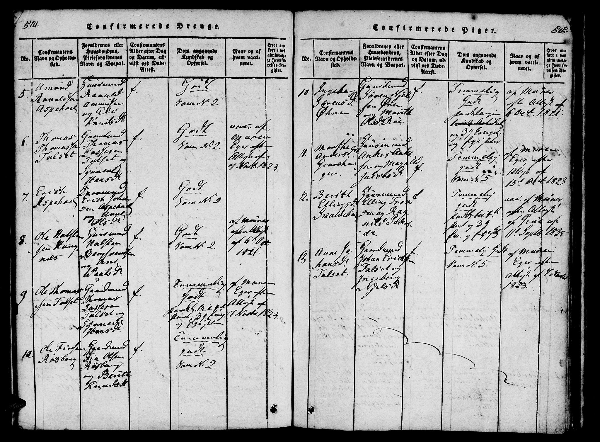 Ministerialprotokoller, klokkerbøker og fødselsregistre - Møre og Romsdal, AV/SAT-A-1454/557/L0679: Parish register (official) no. 557A01, 1818-1843, p. 514-515