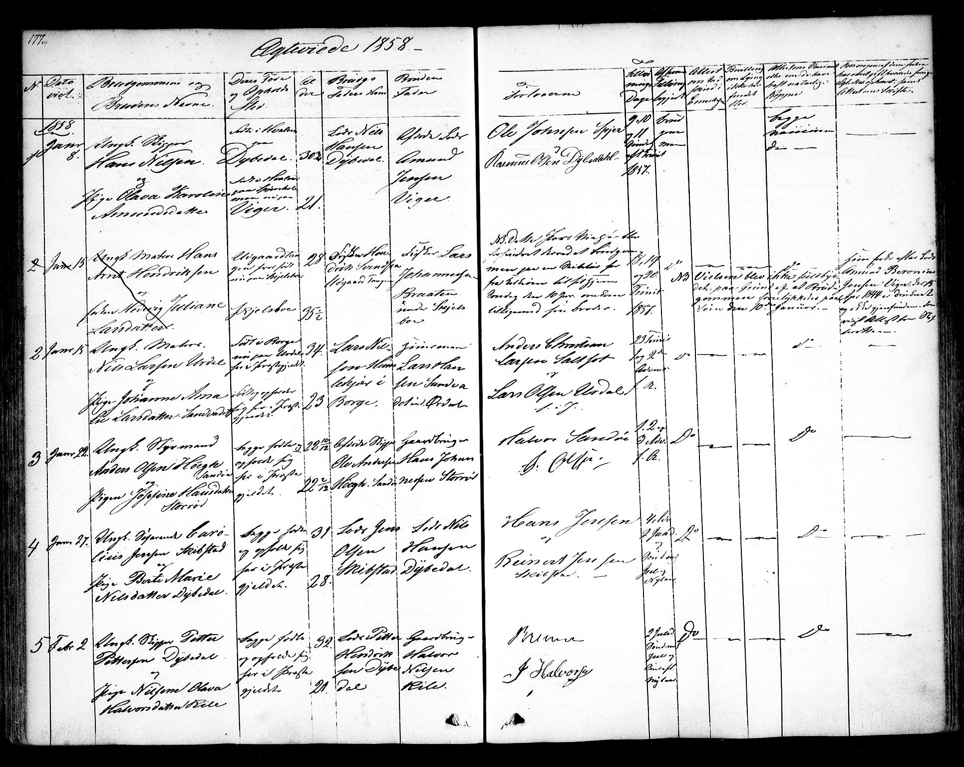 Hvaler prestekontor Kirkebøker, SAO/A-2001/F/Fa/L0006: Parish register (official) no. I 6, 1846-1863, p. 177