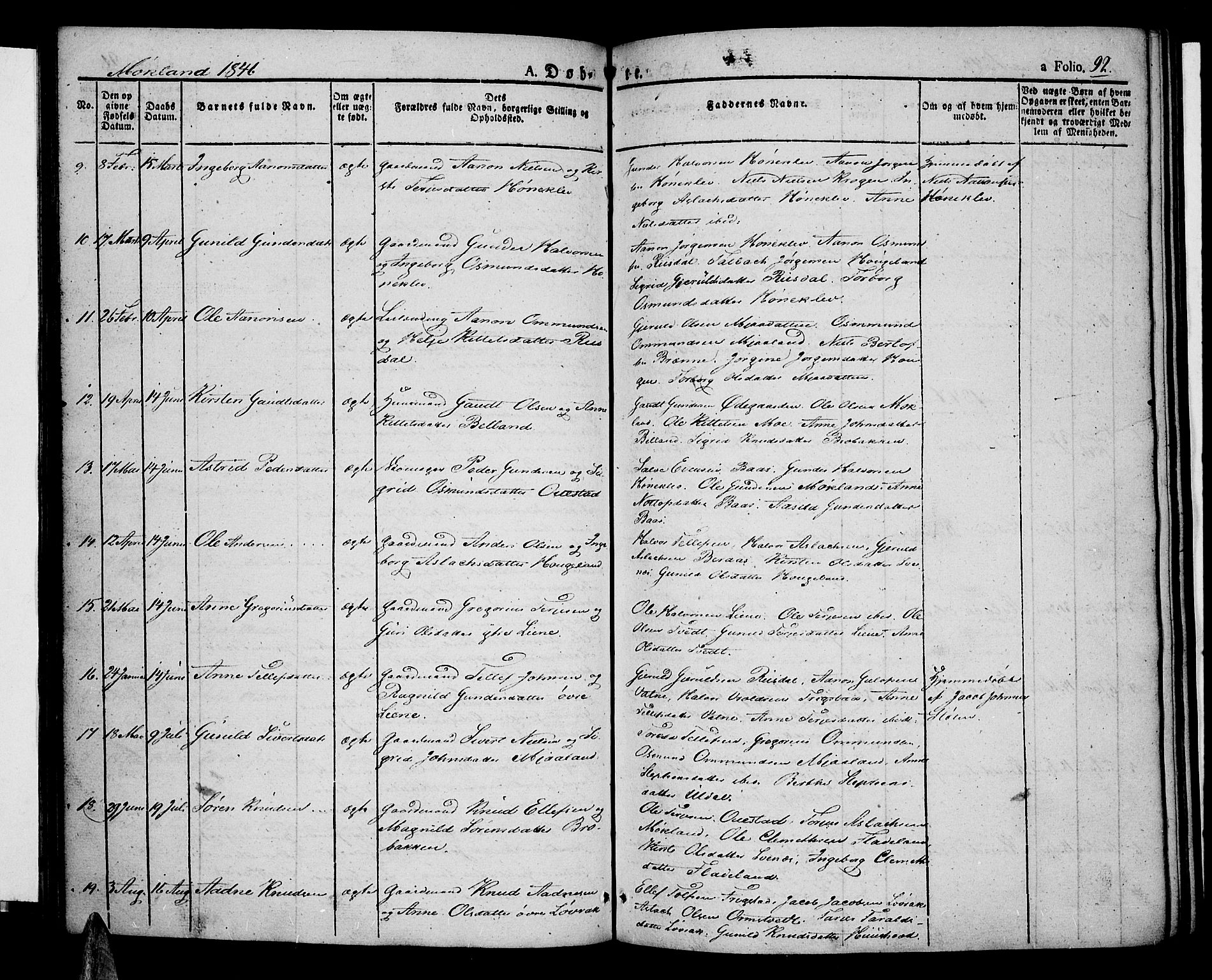 Åmli sokneprestkontor, AV/SAK-1111-0050/F/Fa/Fac/L0007: Parish register (official) no. A 7 /2, 1829-1851, p. 92