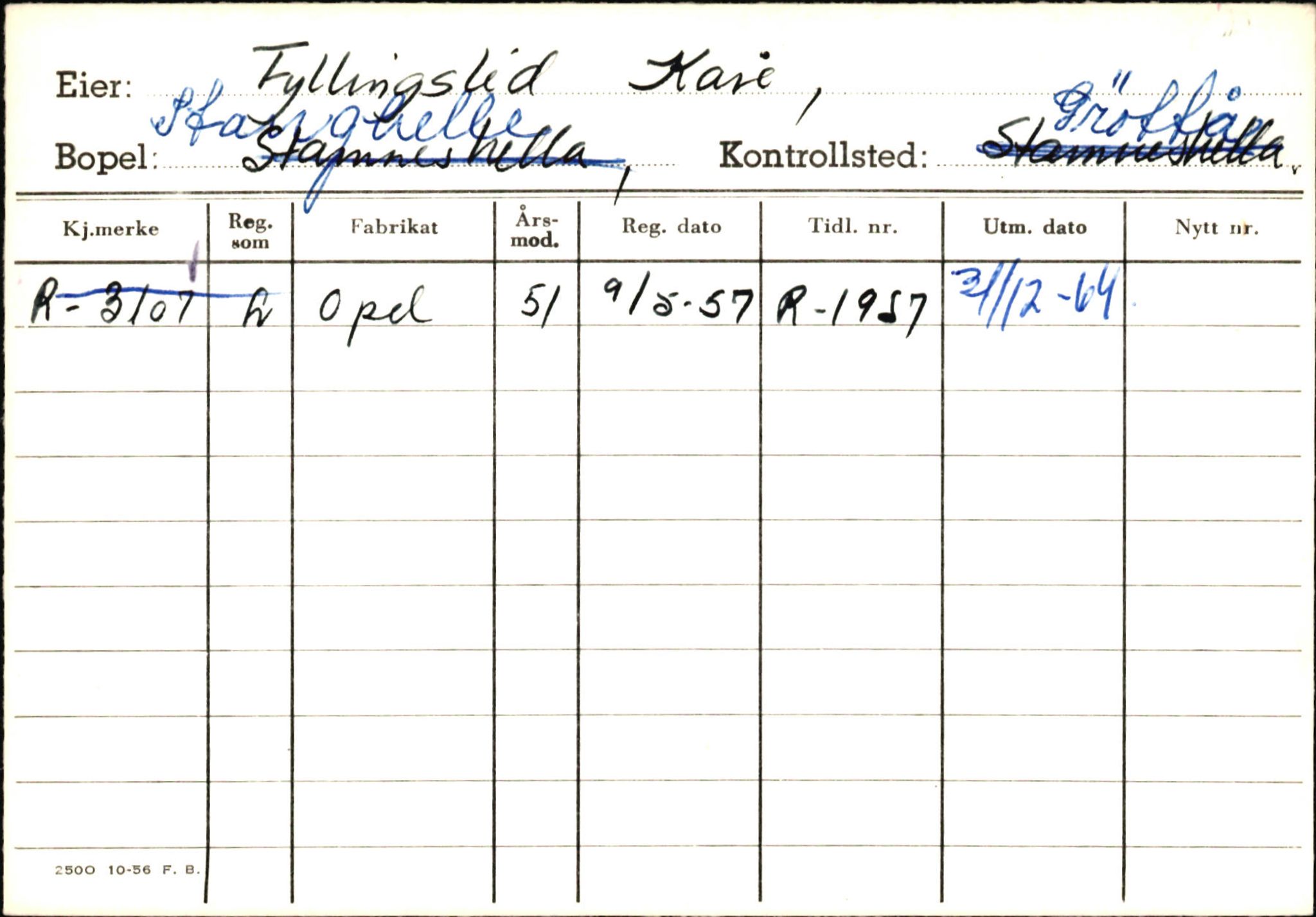 Statens vegvesen, Hordaland vegkontor, AV/SAB-A-5201/2/Ha/L0015: R-eierkort F-G, 1920-1971, p. 100