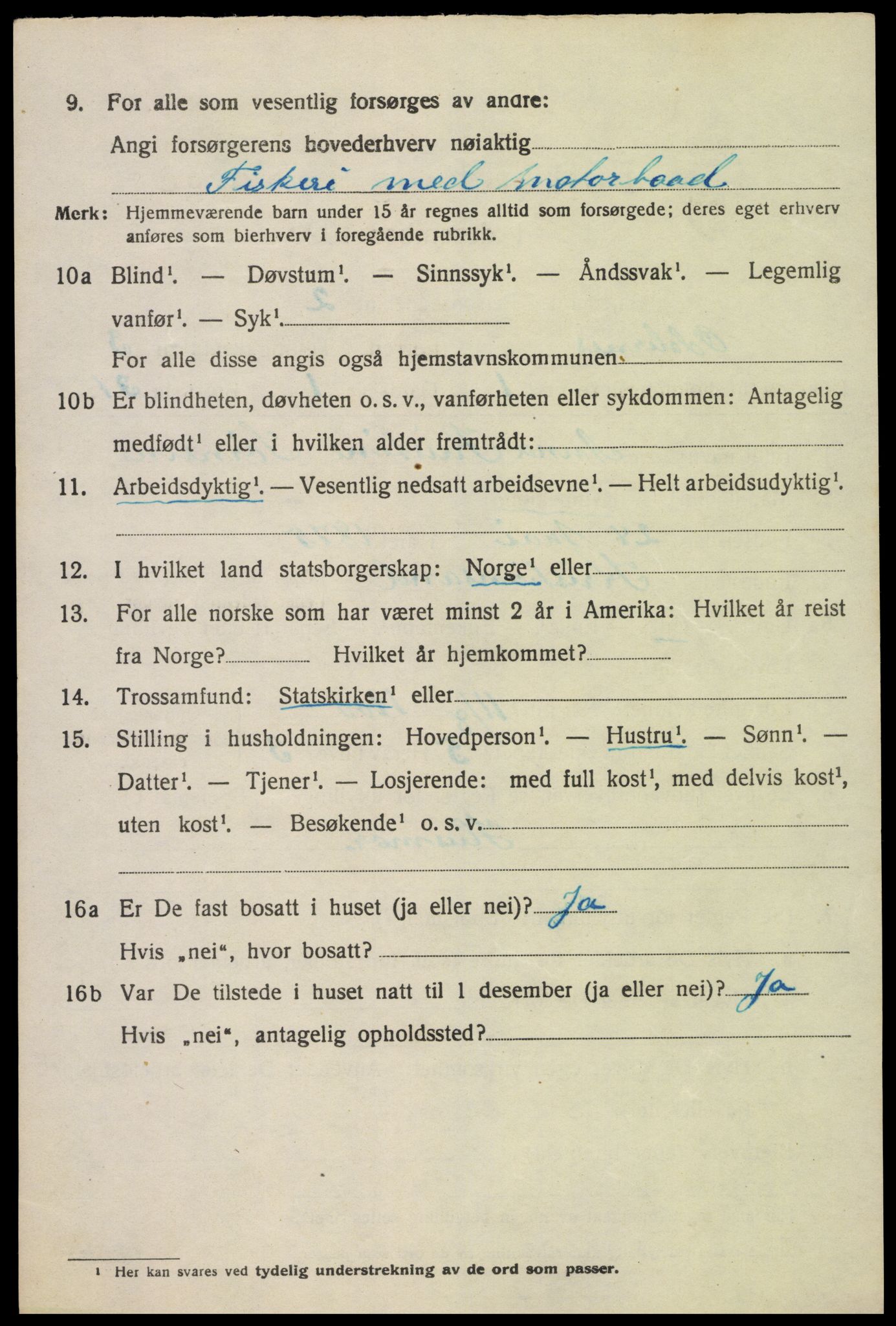 SAK, 1920 census for Oddernes, 1920, p. 3352