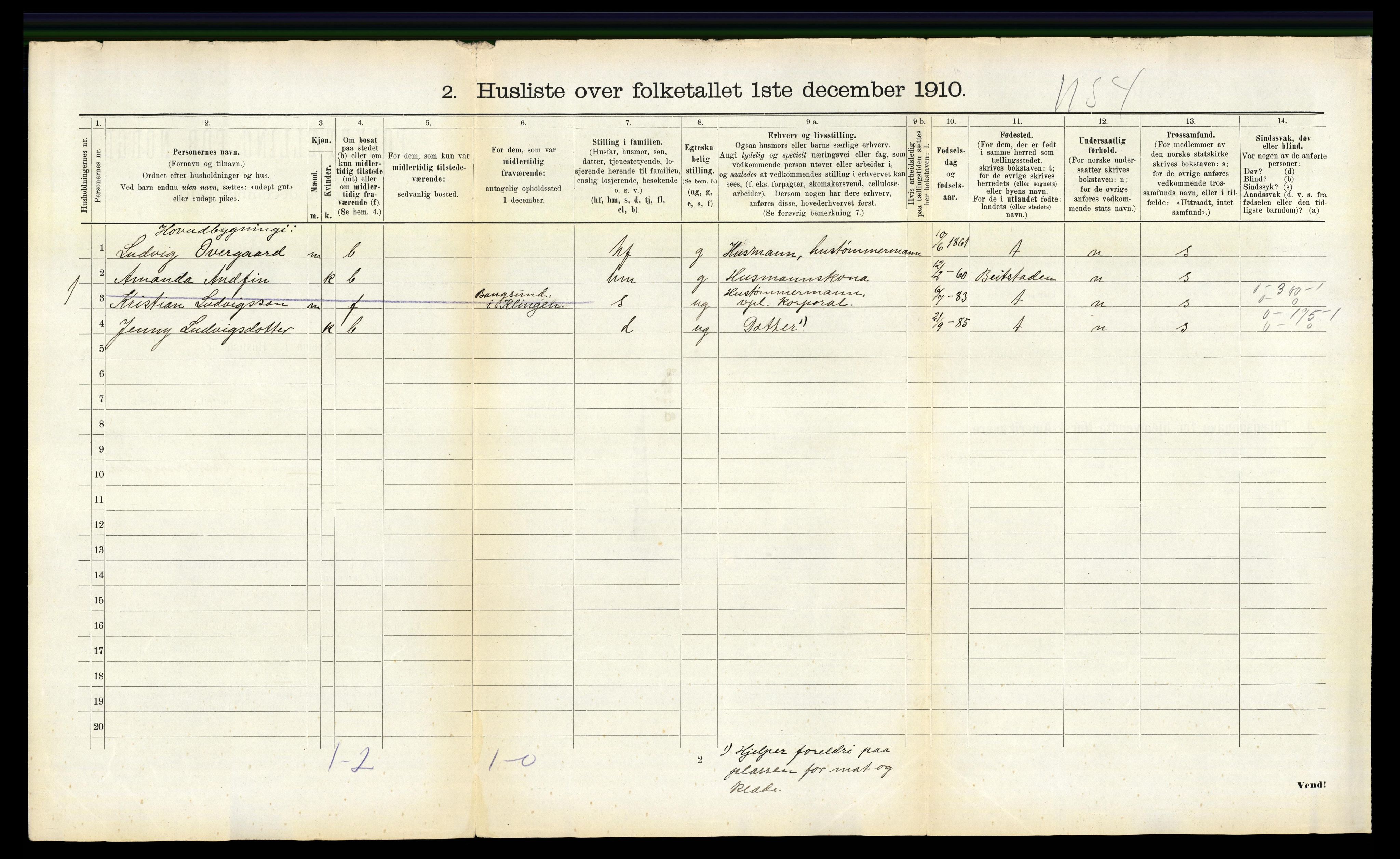 RA, 1910 census for Namdalseid, 1910, p. 473