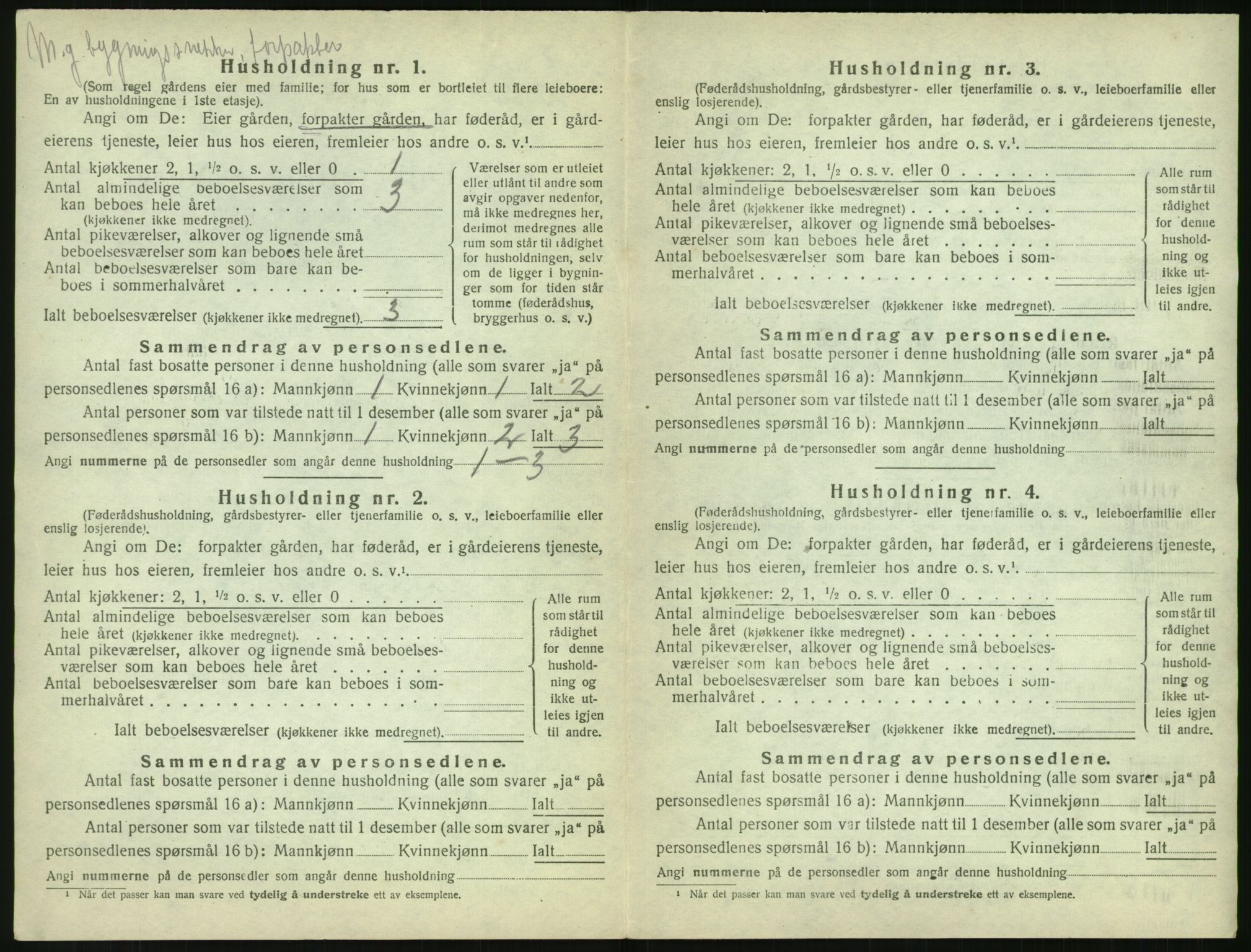 SAK, 1920 census for Vegårshei, 1920, p. 57