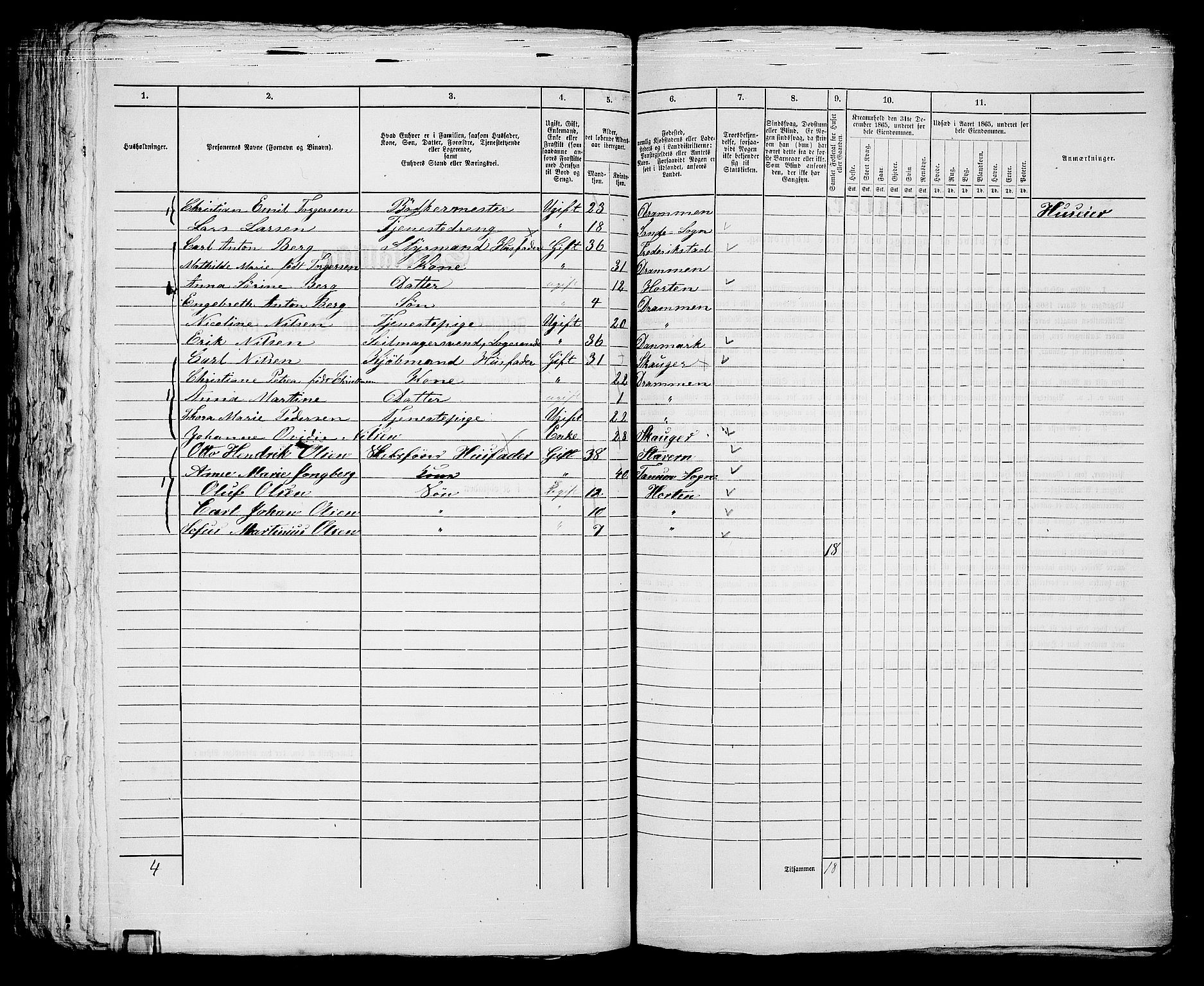 RA, 1865 census for Strømsø in Drammen, 1865, p. 814