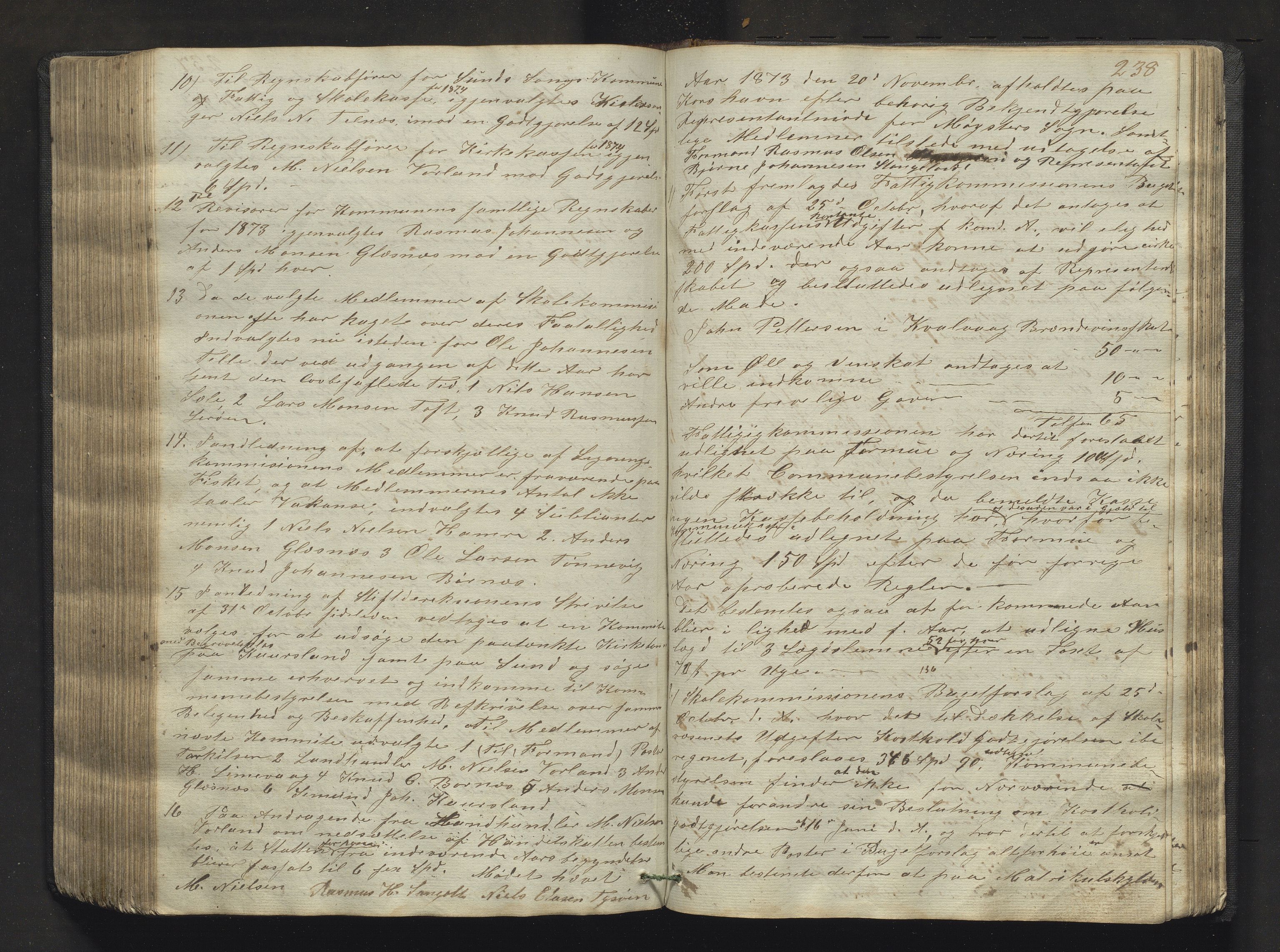 Sund kommune. Formannskapet, IKAH/1245-021/A/Aa/L0001a: Møtebok for Sund formannskap og heradstyre , 1837-1876, p. 238