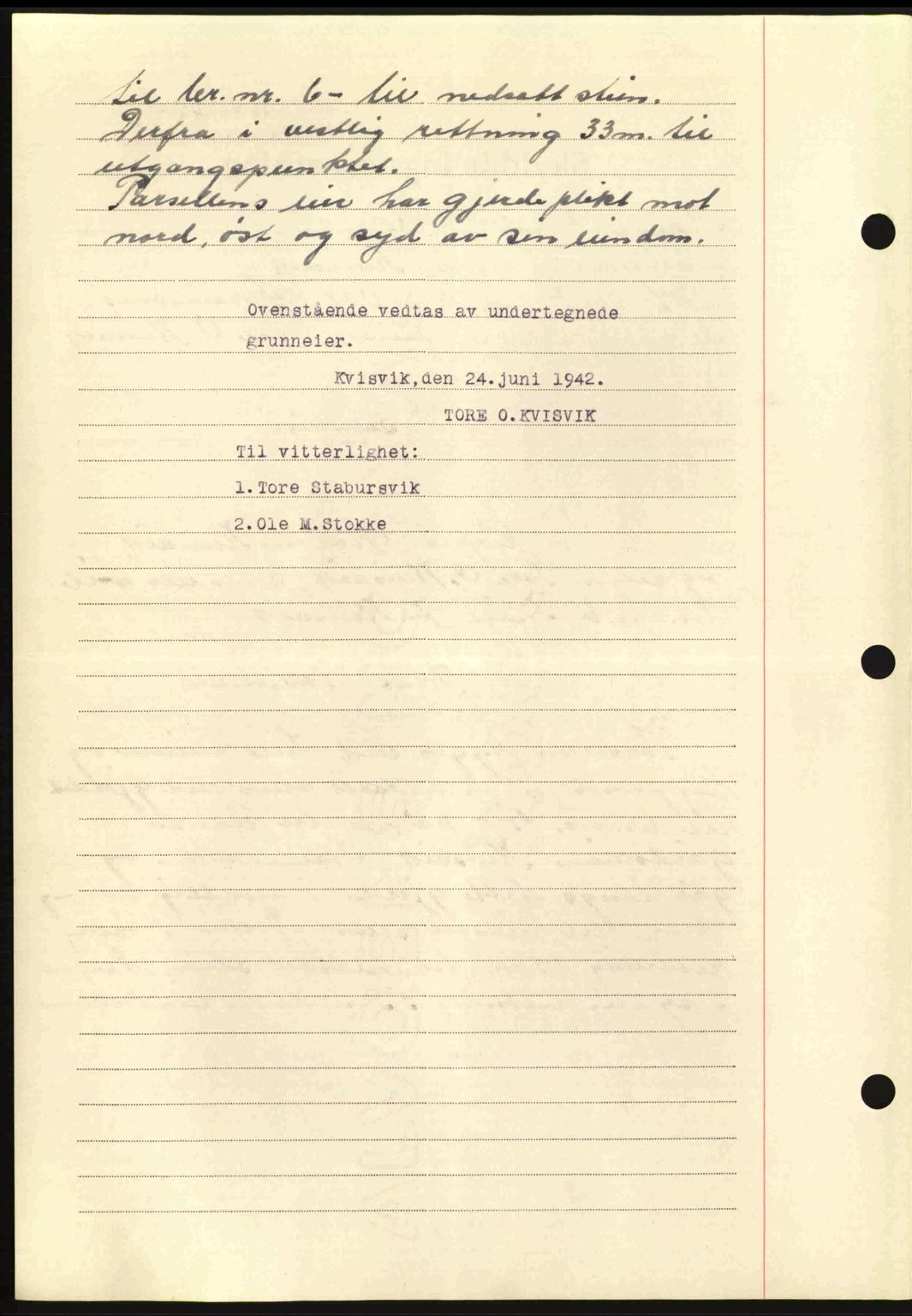 Nordmøre sorenskriveri, AV/SAT-A-4132/1/2/2Ca: Mortgage book no. A93, 1942-1942, Diary no: : 1685/1942