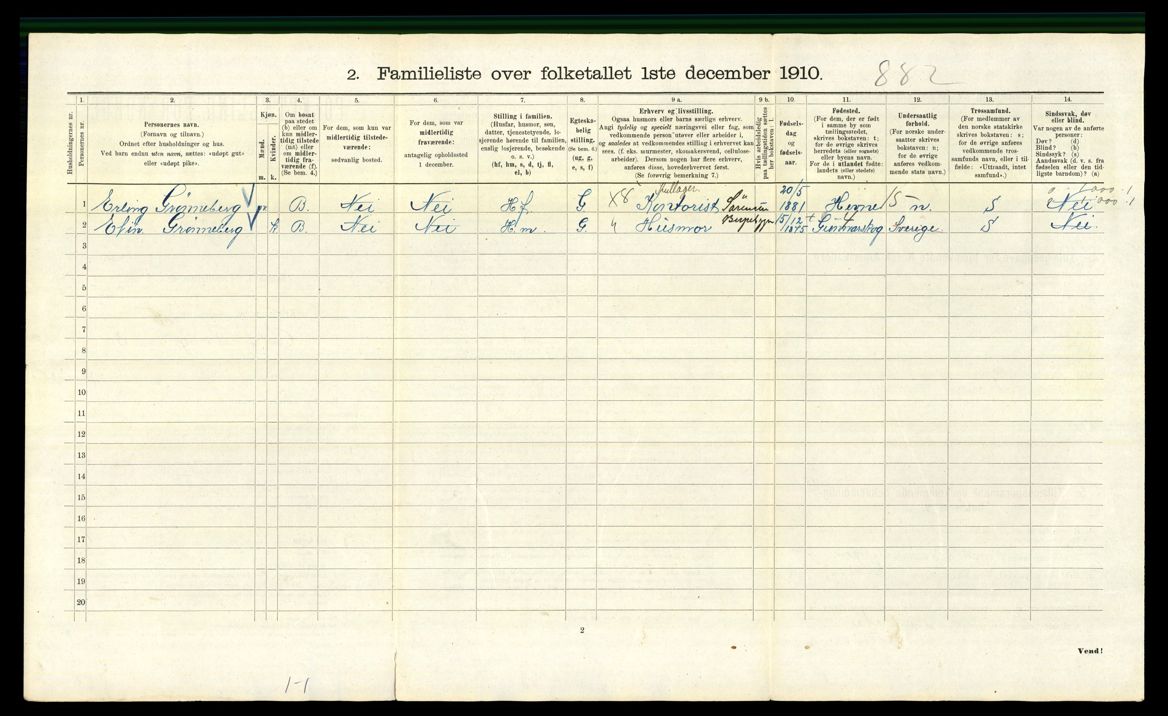 RA, 1910 census for Kristiania, 1910, p. 124890