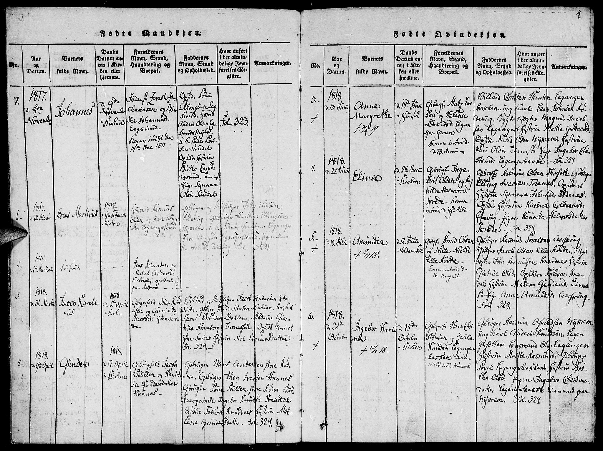 Ministerialprotokoller, klokkerbøker og fødselsregistre - Møre og Romsdal, AV/SAT-A-1454/504/L0054: Parish register (official) no. 504A01, 1816-1861, p. 4